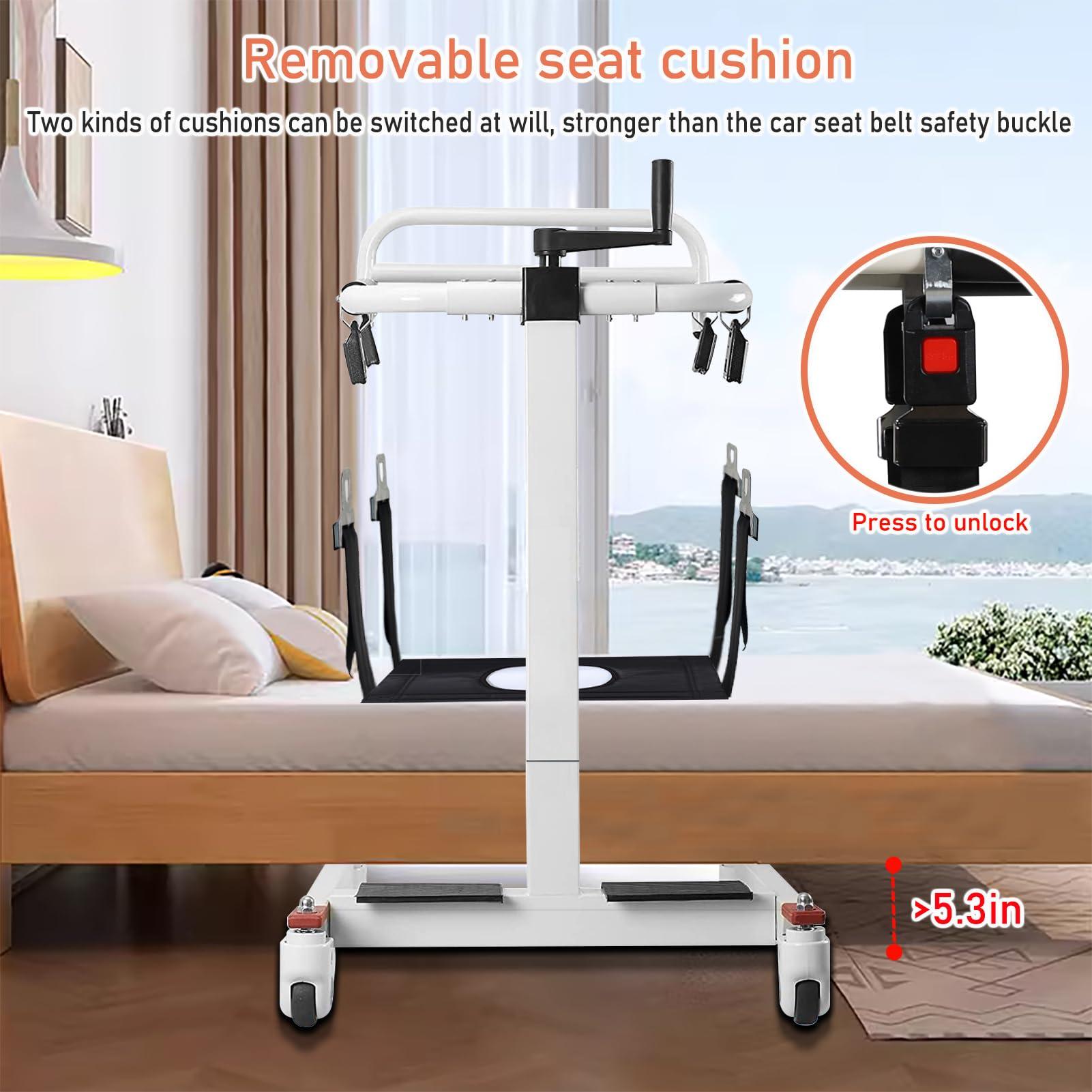 seveni Patient Lift aid Transfer Wheelchair Patient Transfer Chair Wheelchair to car Transfer Devices Bedside Toilet Chair for Elderly and Disabled Bedridden Elderly Care, toileting and Bathing