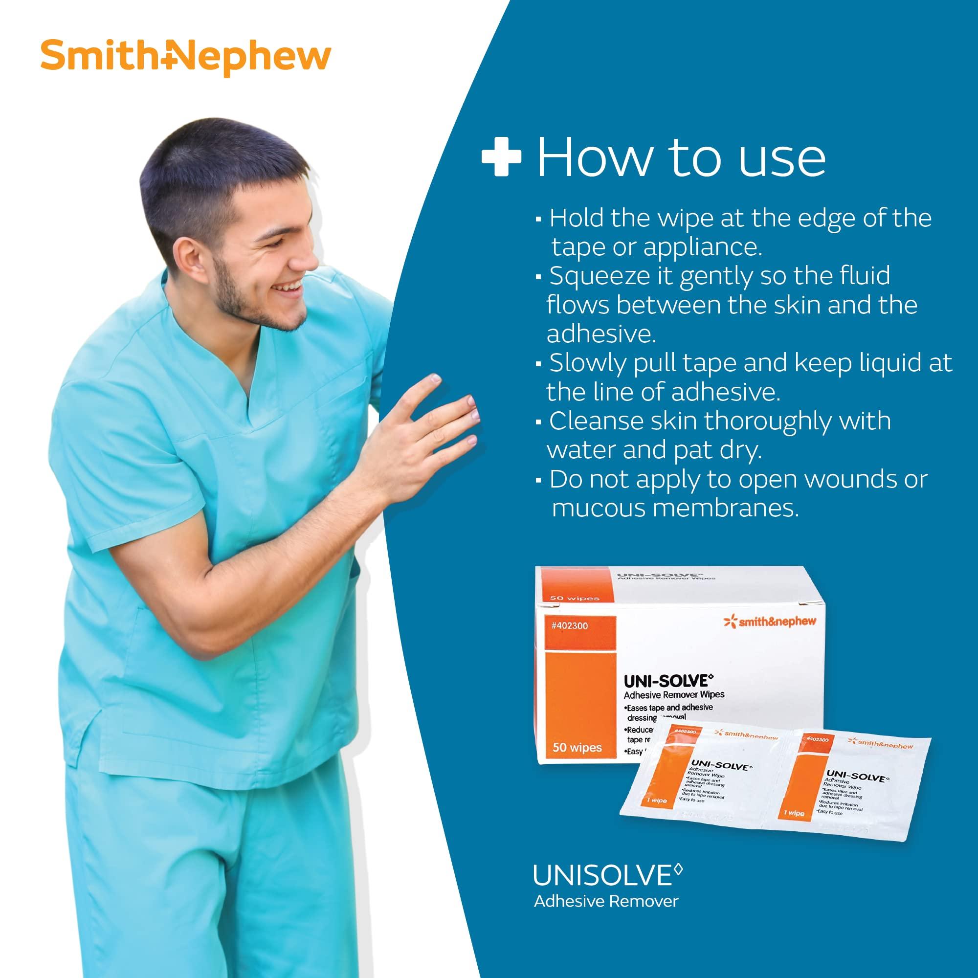 Smith & Nephew Uni Solve 402300 Adhesive Remover Wipe, Pack of 150