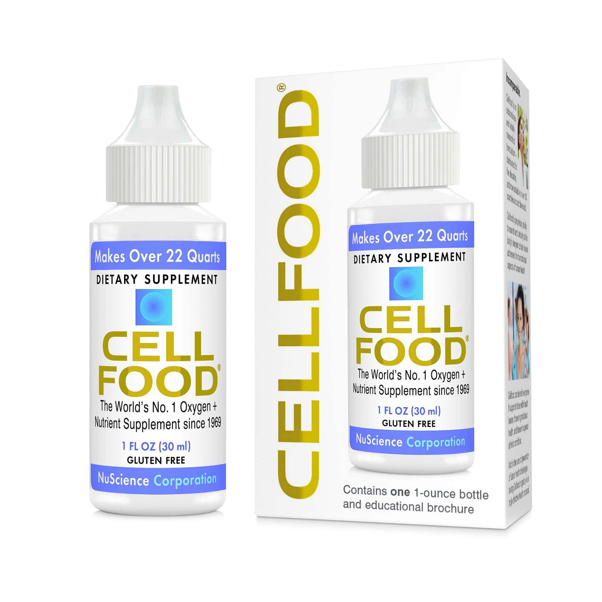 Cellfood Cellfood Oxygen Boost, 1 fl oz - Liquid Oxygen Supplement for Lymphatic Drainage, Altitude Sickness, Jet Lag, Fatigue, Headaches, Hangovers & Energy - Gluten Free, Cert. Kosher - Makes Over 22 Quarts
