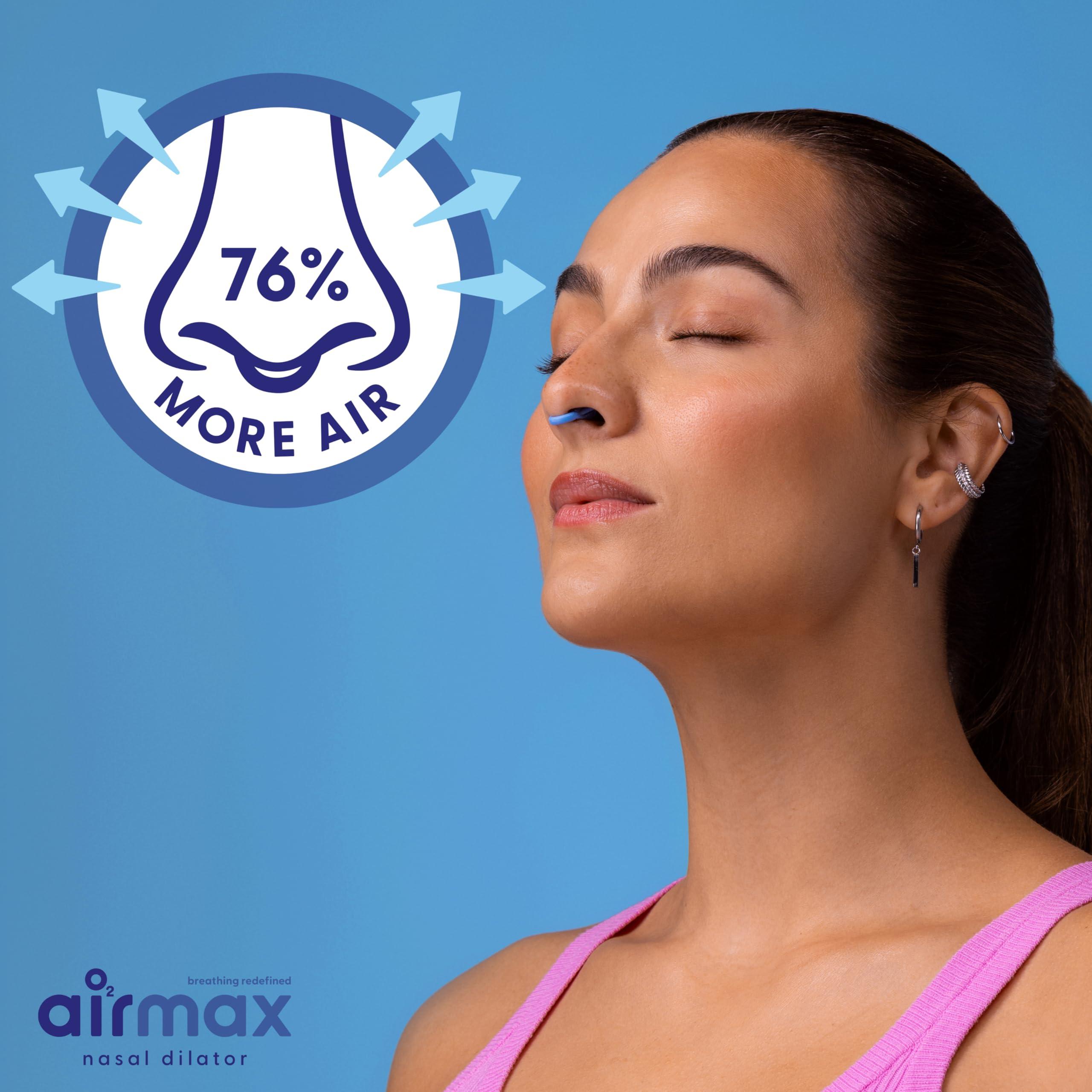 Air Max AIRMAX Nasal dilators for Sleeping - 76% More Airflow - Anti Snore Device - Breathe Freely Through The Nose - Sinus Relief, Sleep aid and snoring Solution - 2X Small Blue - 6 Month Relief