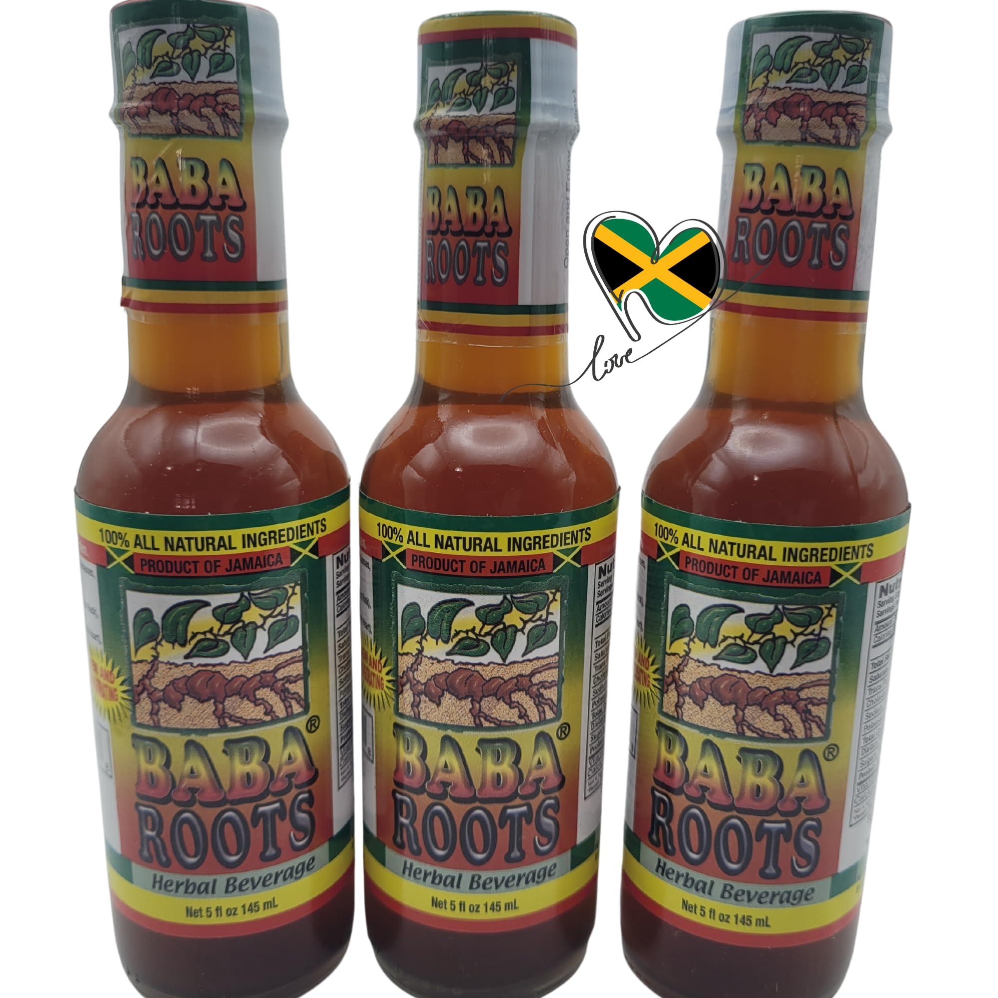 Trelawny Inspirations Jamaican Baba Roots Herbal Tonic-3 Pack(w/Restorative Tea from Trelawny Inspirations)- 100% Natural Roots- Jamaican Tonic- Chainy Root, Sarsaparilla,Tan Pon Rock,Strong Back, Raw Moon,Medina- Jamaican Baba Roots, Jamaican Roots Wine