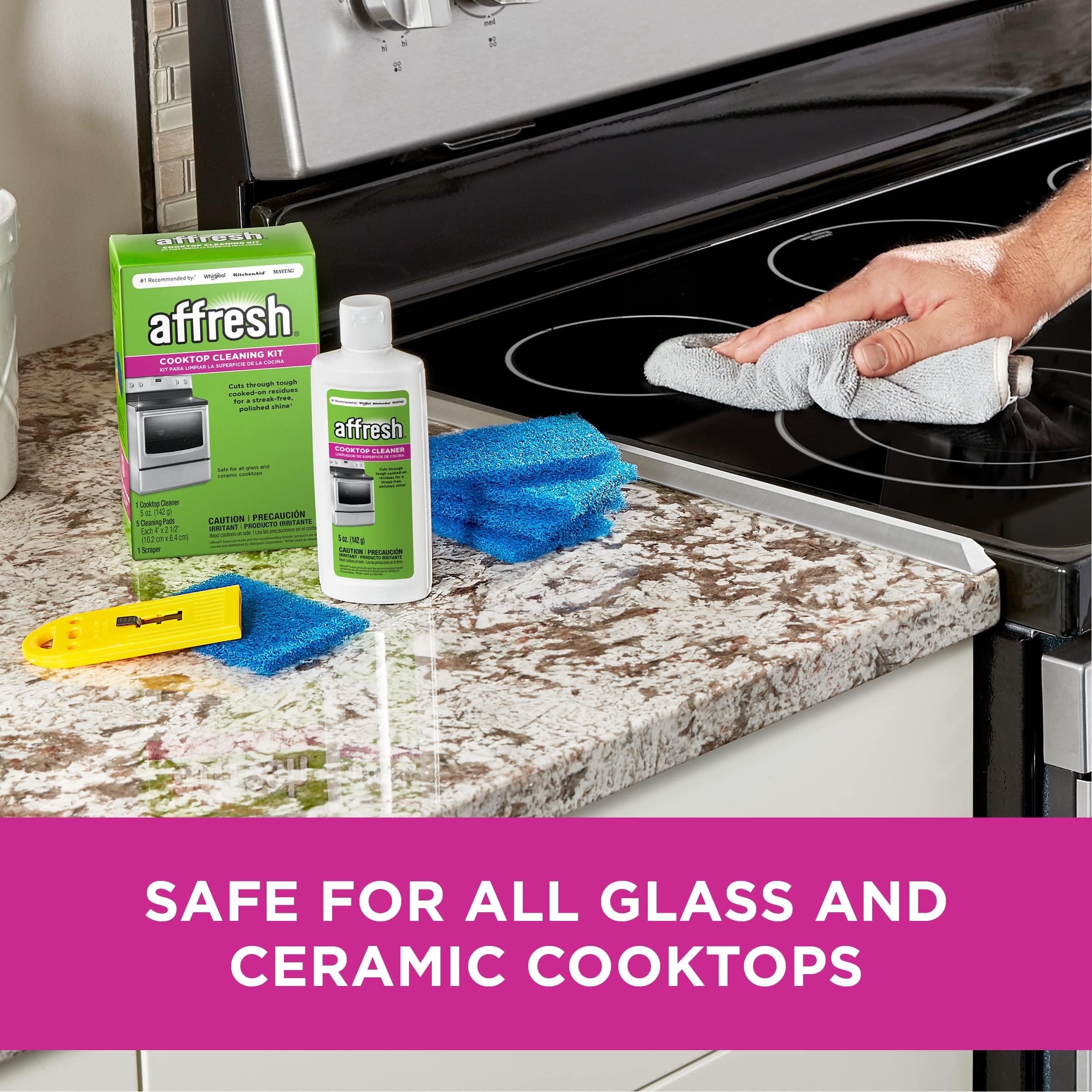 Affresh Affresh Cooktop Cleaning Kit, Safe for Glass & Ceramic Cooktops, Includes 5 oz cleaner, 5 pads, 1 scraper