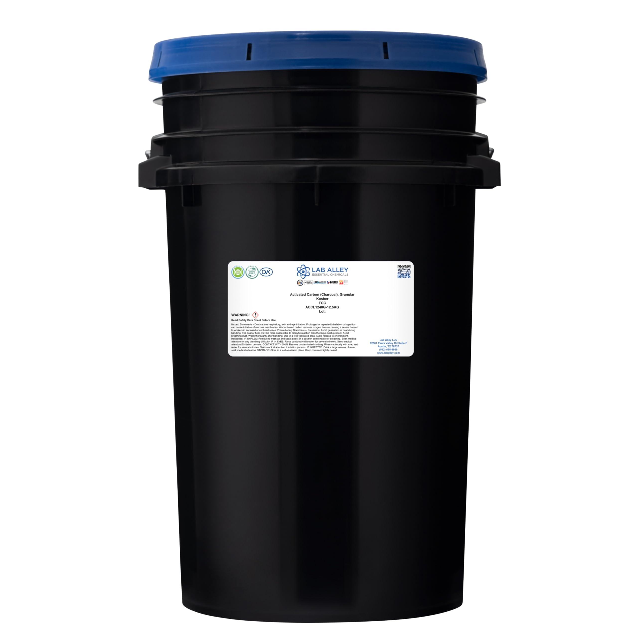 Lab Alley Lab Alley Activated Carbon (Charcoal), Granular, Food Grade, Kosher Certified, Ideal for Water Filtration, Air Filtration, Skin Care, and More (25 Kilograms)