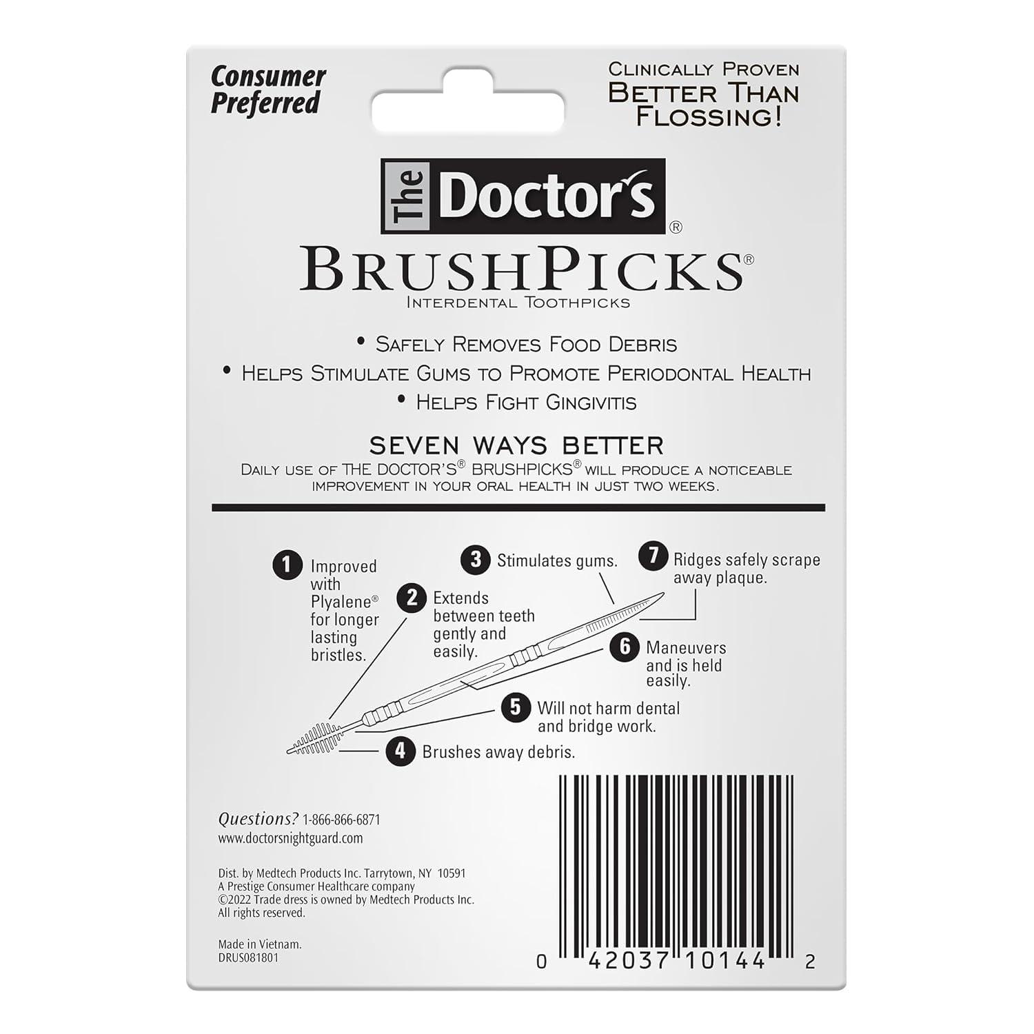 The Doctor\'s The Doctor\'s BrushPicks Interdental Toothpicks, 275 Picks (Pack of 2)