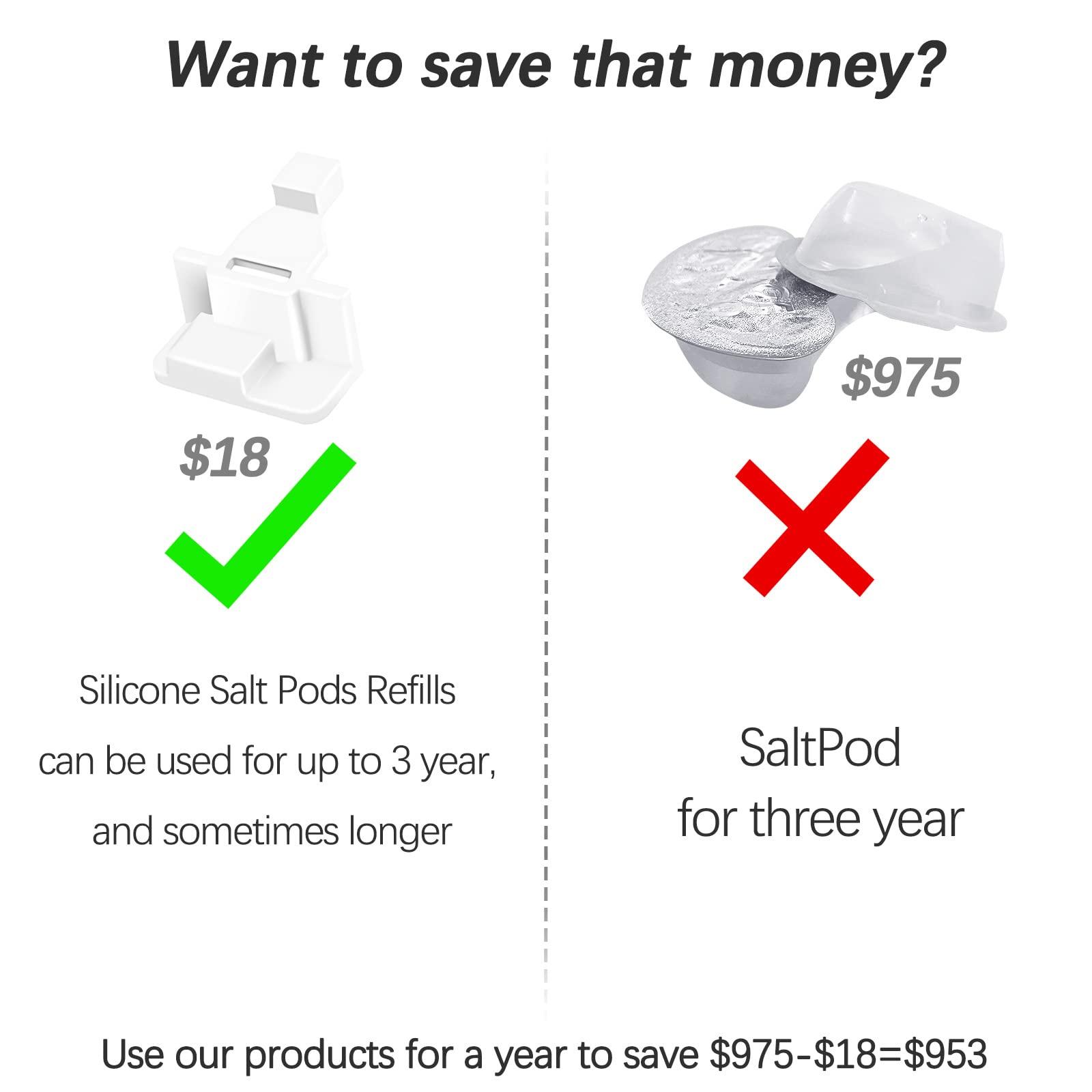 ETCBNIU ETCBNIU Silicone Saltwater Pods Refills Accessories Compatible with Navage Nasal Care Nasal Irrigation System - Save Salt Water pods for Easy Operation (12 Pack -White)