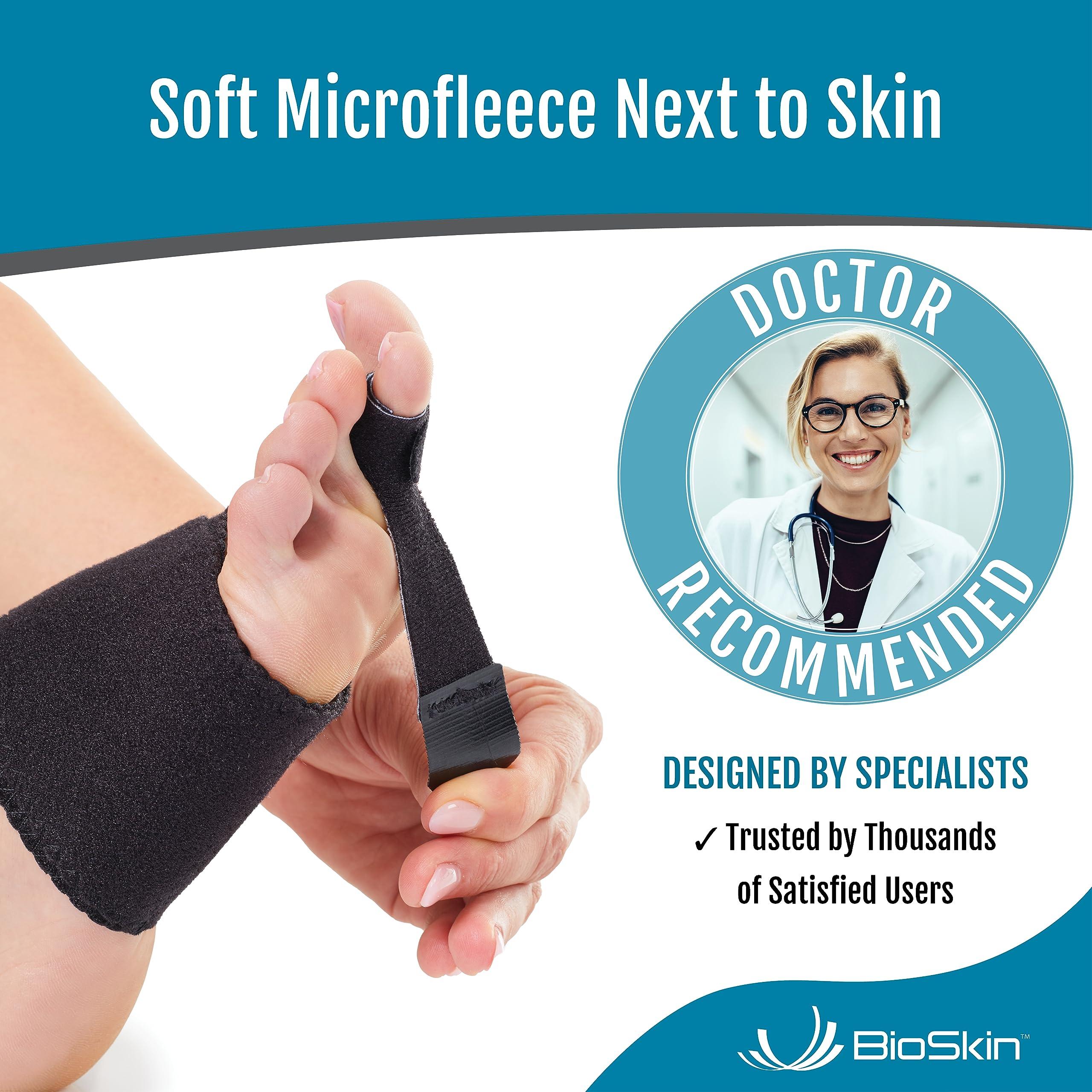 BIOSKIN BioSkin Hammer Toe Corrector - Patented Straightener for Women & Men, Toe Corrector for Curled Toes, Crooked Toe, Dorsal Drift, Floating Toes, Foot Pain Relief, 1 Compression Foot Wrap & 2 Toe Straps
