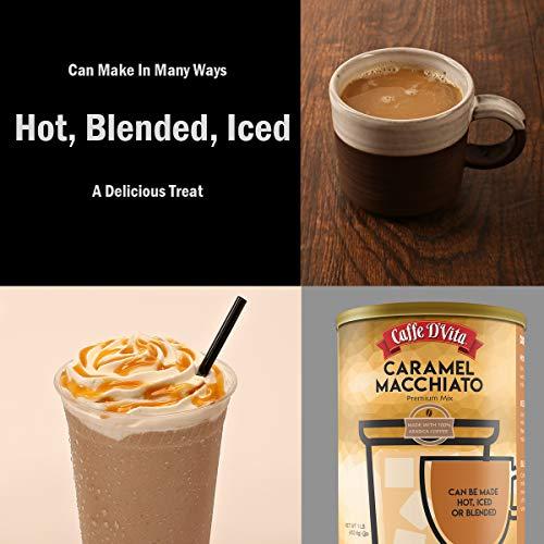 Caffe D'Vita Caffe D’Vita Caramel Macchiato - Coffee Caramel Macchiato, Caramel Instant Coffee, Latte Mix, Gluten Free, No Cholesterol, No Hydrogenated Oils, Kosher-Dairy, Caramel Macchiato Coffee - 1 Lb Can