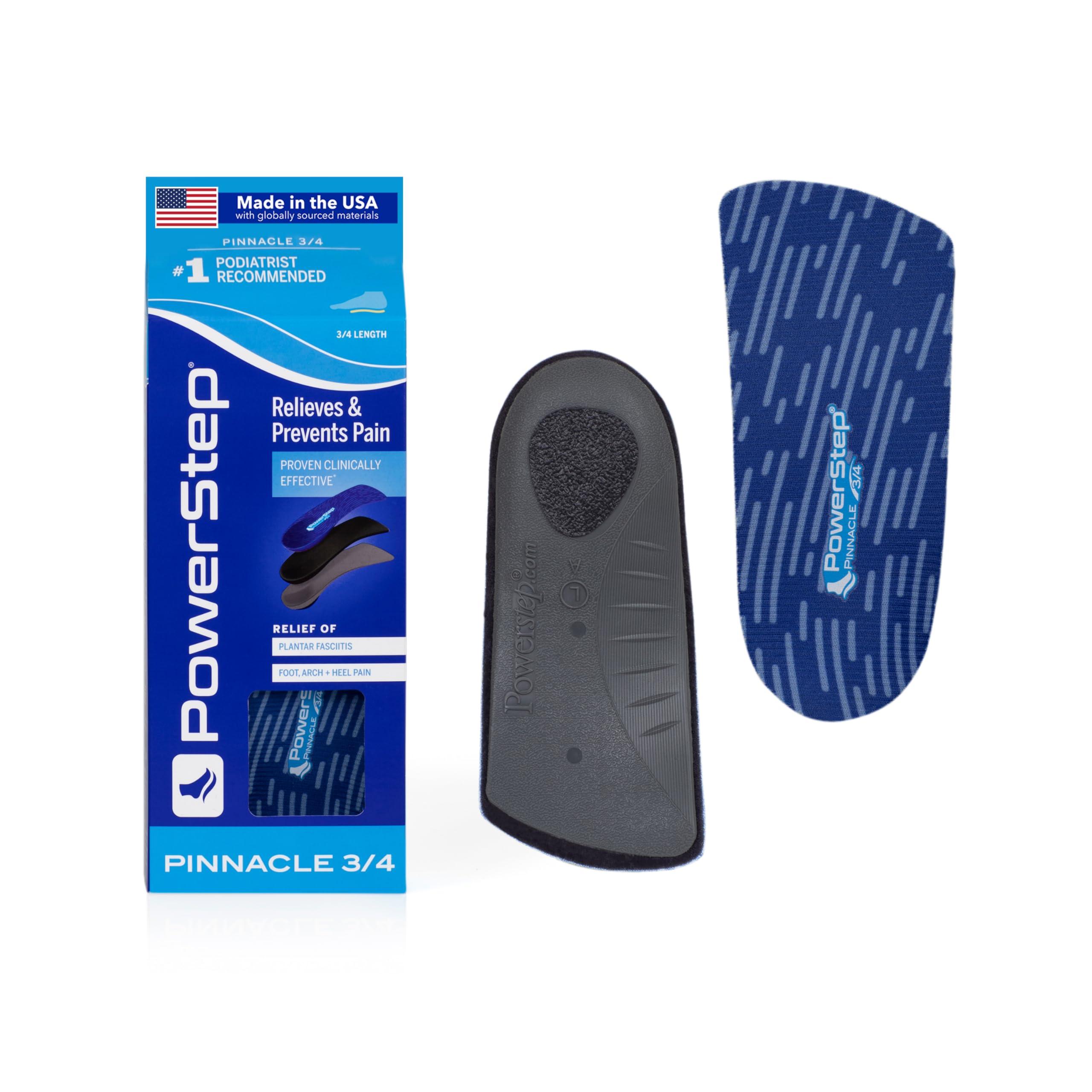 Powerstep Powerstep Unisex Adult Pinnacle 3/4 Insole, Blue/Light Blue, Men S 7-8.5 / Women S 9-10.5 US