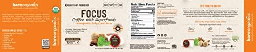BareOrganics BareOrganics Focus Coffee Pods With Superfoods & Probiotics | Keurig K-Cup Compatible | USDA Certified Organic, Vegan, Non-GMO & Recyclable Single Serve 10ct (Pack of 6)