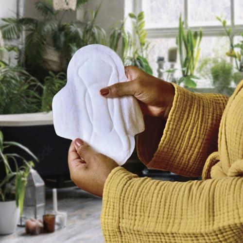 L. L. Ultra Thin Pads for Women, Super Absorbency, 100% Pure Cotton Top Layer, Unscented Pads with Wings, 56 Count Total