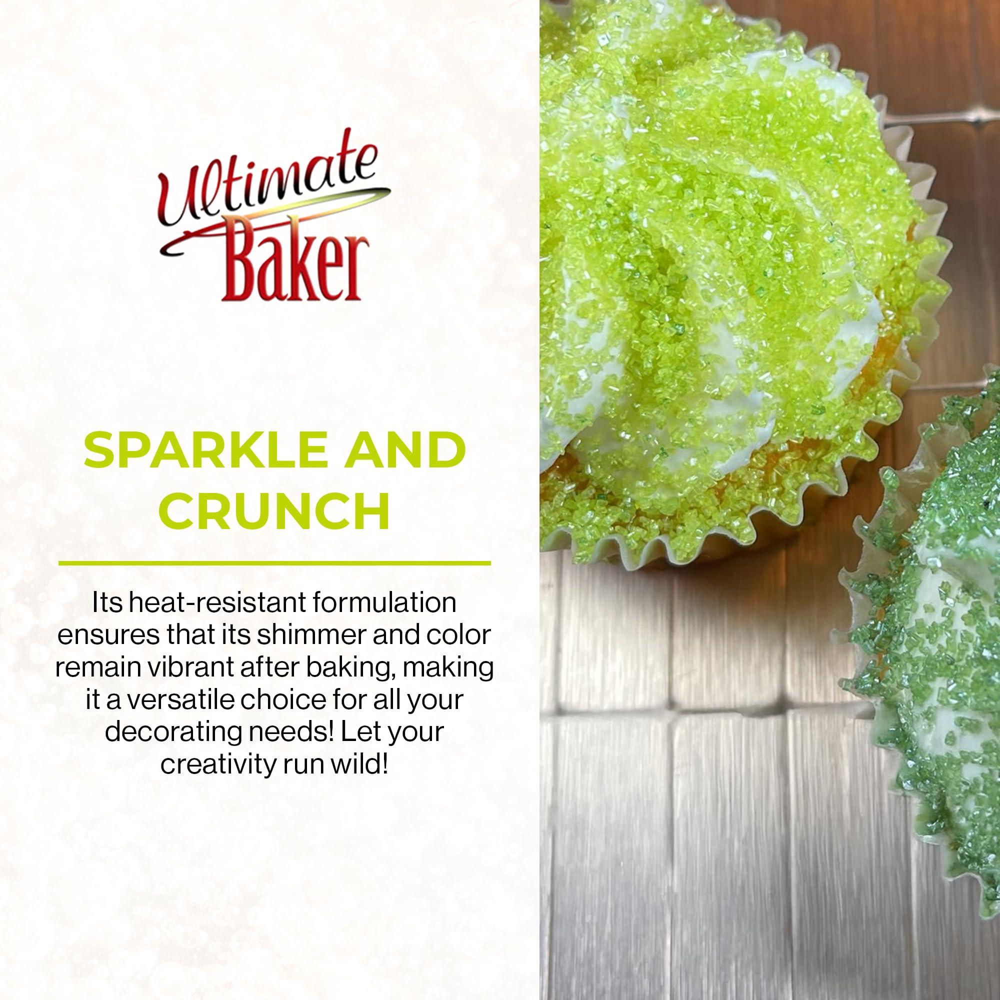 Ultimate Baker Ultimate Baker Sanding Sugar, Naturally Colored Sanding Sugar for Cookies, Colored Baking Sugar, Medium Crystal Colored Sugar for Cake Decorating & Cocktail Rimming (4oz Bag, Green)