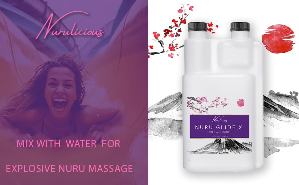 Nurulicious Nuru Gel X: Super Slippery Nuru Gel | Premium Nuru Massage Therapy Gel is Ideal for All Massage Types. Alternative to Massage Oil. Full Body Massage Therapy Gel.Edible, Non-Staining, and Heatable