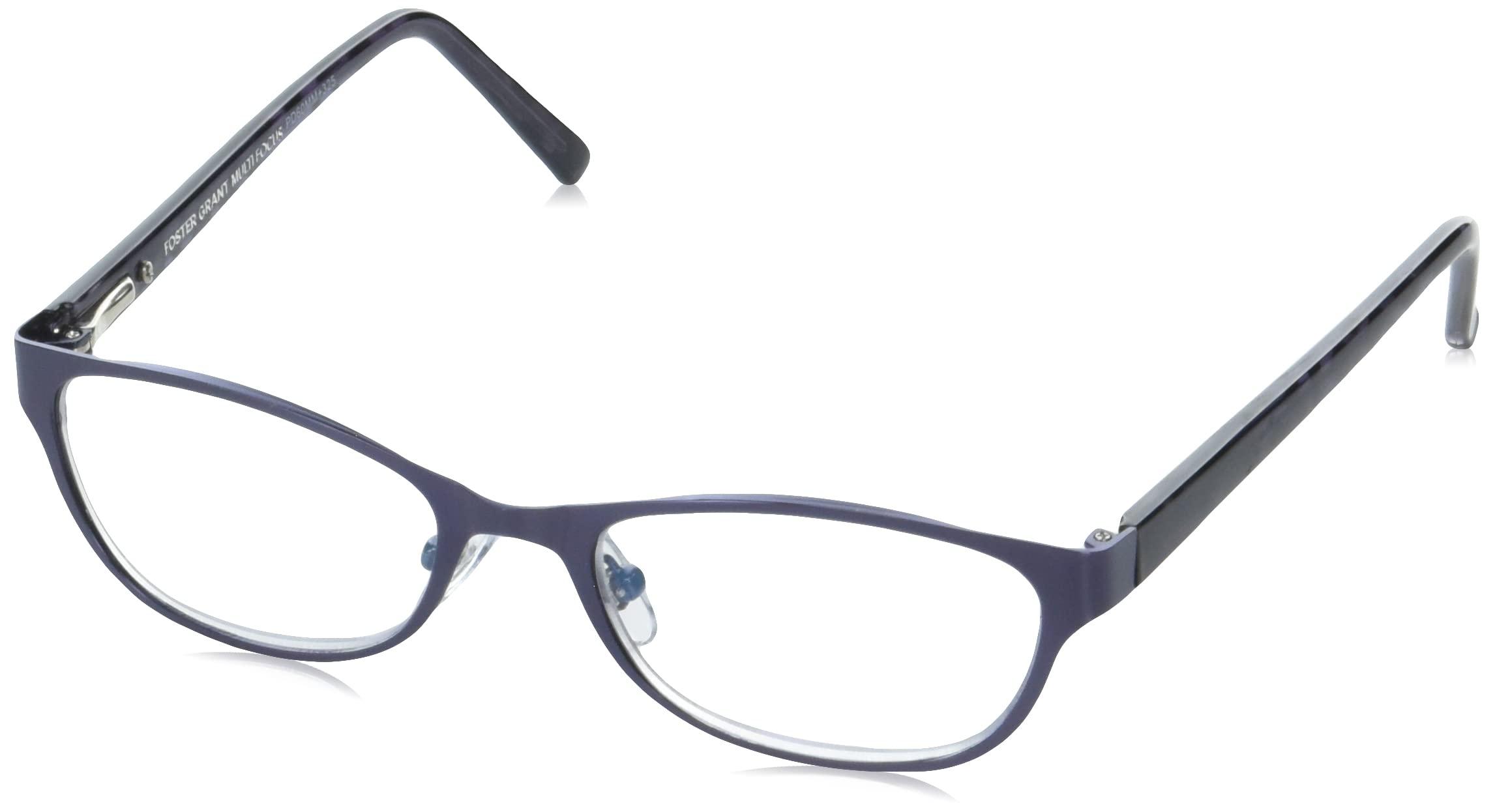 Foster Grant Foster Grant Charlsie Multifocus Reading Glasses, Satin Navy/Transparent, 2.75 x