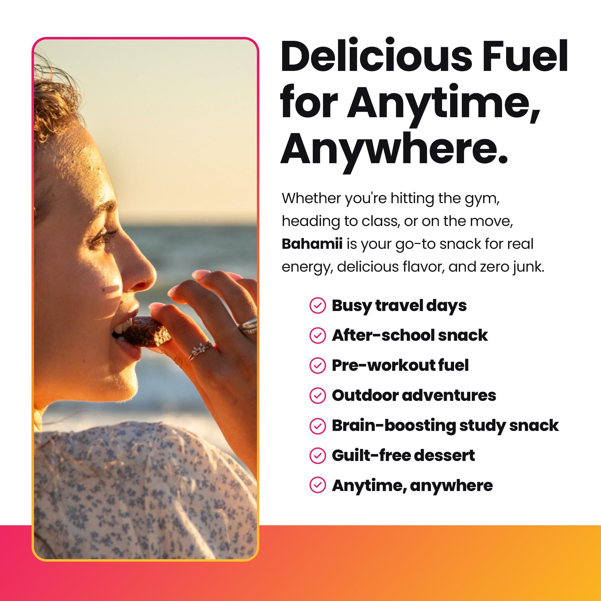 Bahamii Bahamii Nuts & Date Bars, Organic Healthy Snacks | 6-Pack | Gluten Free & 0g Added Sugar Low Calorie Snacks, No Preservatives, Plant Based, Kosher, Diabetic Snacks (12 Pack, Chocolate Almond (12 Pack))