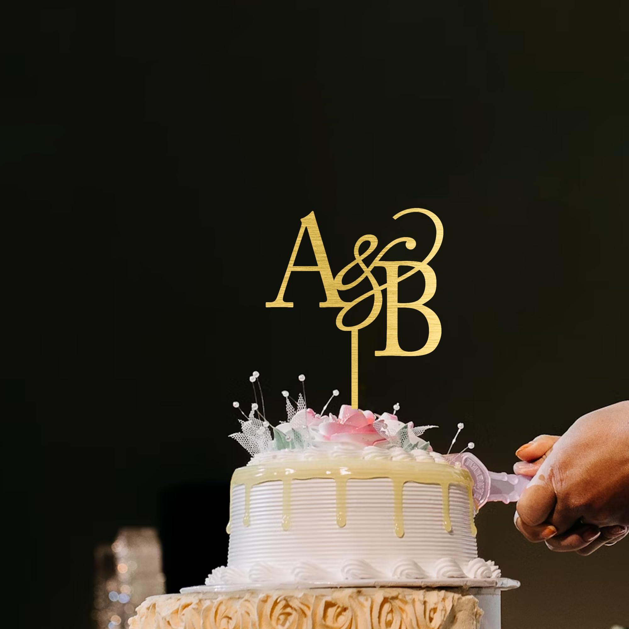 Noni Personalized Wedding Cake Toppers, Gold Cake Topper For Wedding, Customized Cake Toppers, Rustic Wedding Cake Topper, Weddong Cake Topper, Monogram Cake Topper.
