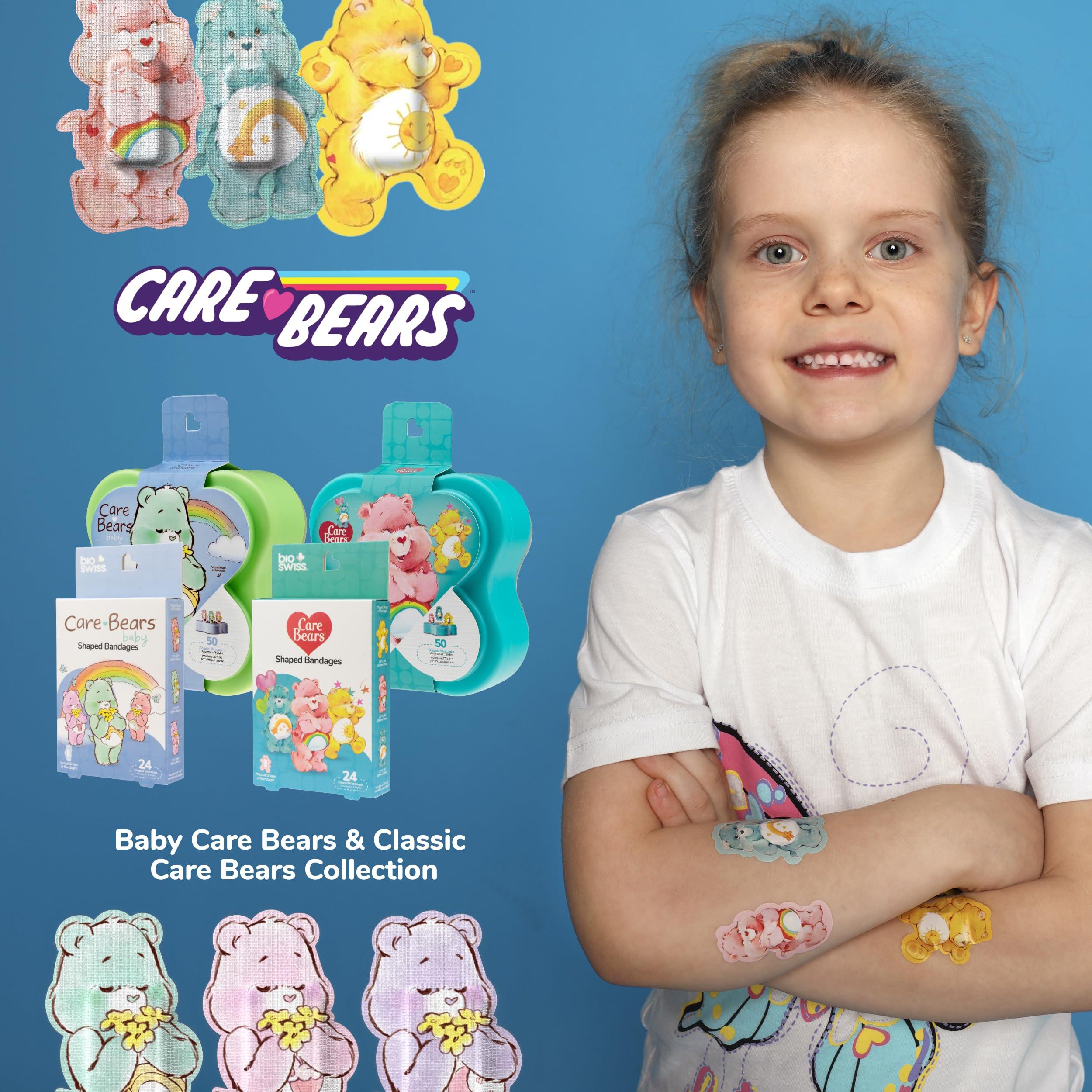 BioSwiss BioSwiss Care Bears Bandages, Classic Care Bear Shaped Self Adhesive Bandage, Latex Free Sterile Wound Care, Fun First Aid Kit Supplies for Kids, 24 Count