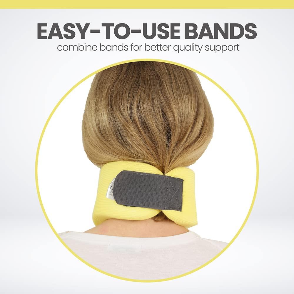 Ritmic RITMIC Neck Support, Soft Foam Neck Brace for Neck Pain, Foam Filled Cervical Collar, Aligns Stabilizes Vertebrae, Adjustable Neck Support for Sleeping, TV, PC and Office, Suitable for Men and Women