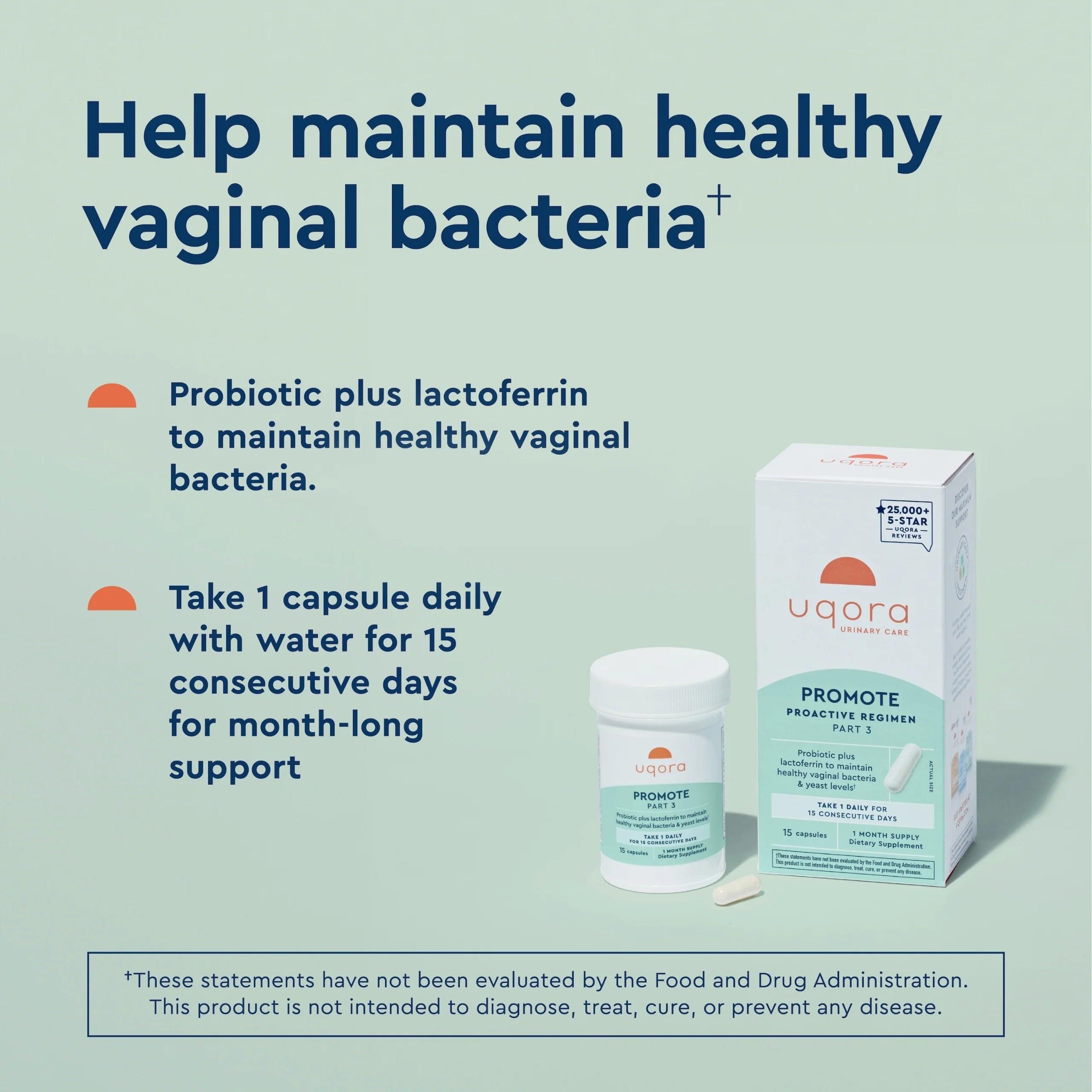 Uqora Uqora Complete Regimen with Flush, Defend & Promote - Urinary Tract Support with D-Mannose, Vitamin C, Green Tea Extract, Probiotics & More - Comprehensive Bladder Health Support* - 3-Part Bundle