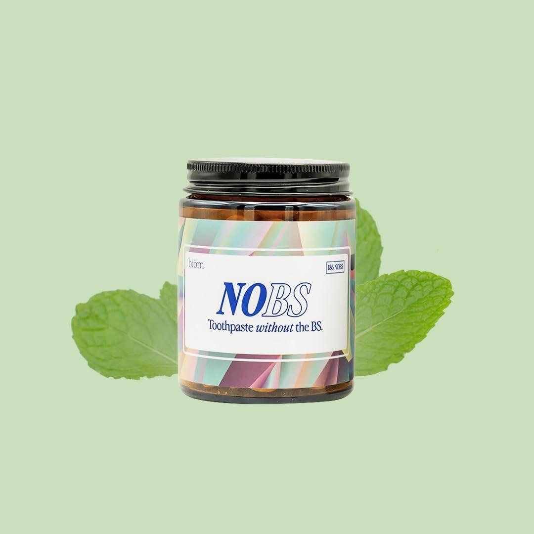 Bim NOBS (No Bad Stuff) Toothpaste Tablets - Nano Hydroxyapatite, Fluoride & Plastic Free, Eco & Travel Friendly - Remineralize with NHA (3 Month)