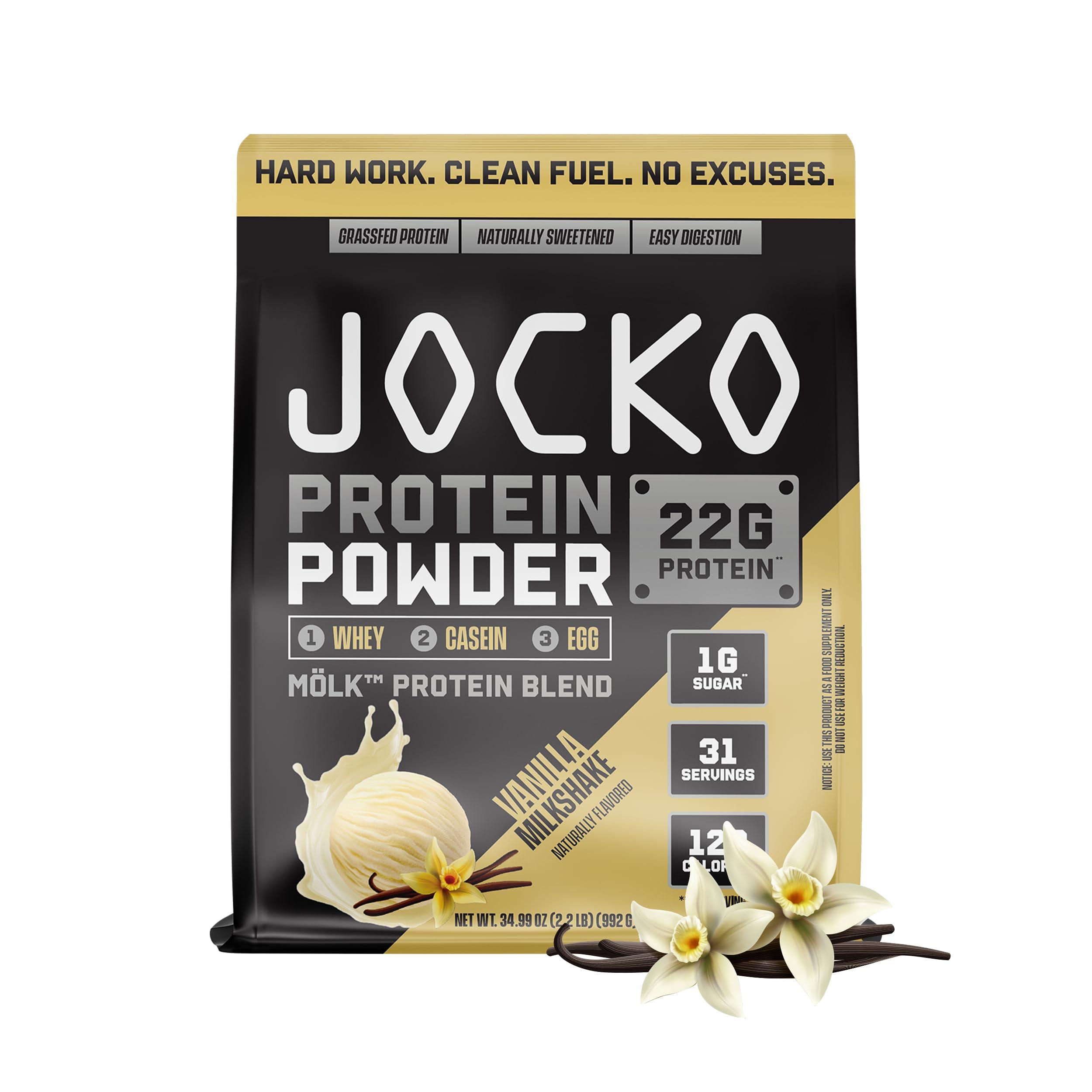 Jocko Fuel Jocko Mlk Whey Protein Powder 22g Protein - Low Sugar Monk Fruit Blend - Muscle Recovery & Growth, Packaging May Vary (31 Servings, Vanilla Milkshake)