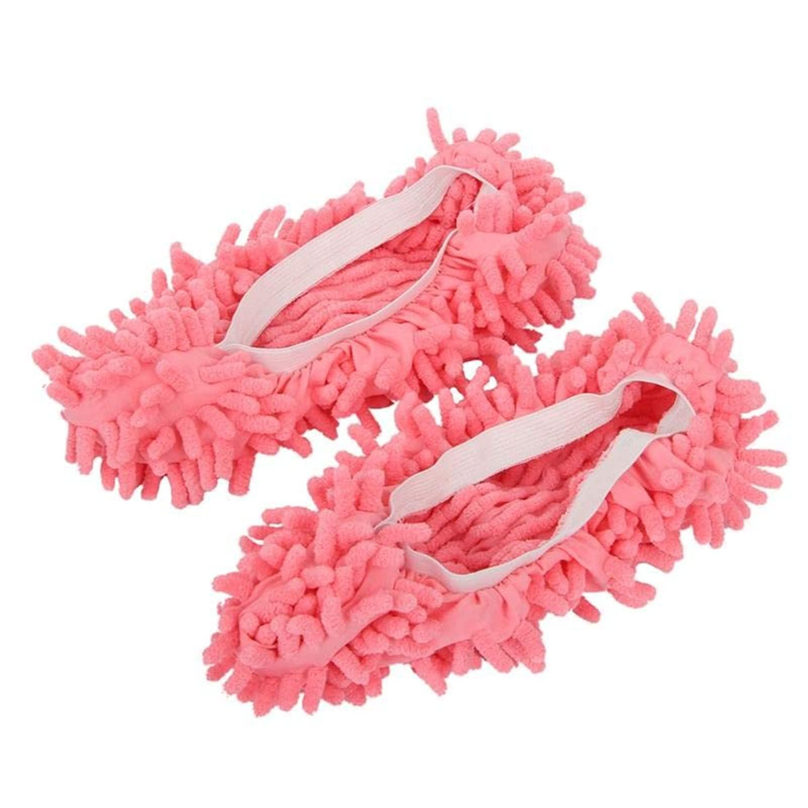 xiaojun xiaojun 3-Pairs Mop Slippers, Microfiber Mop Socks, Lazy Cleaning Shoe Covers for Floor Cleaning,Soft Washable Reusable Microfiber Foot Socks Floor Cleaning Tools Shoe Cover,Pink