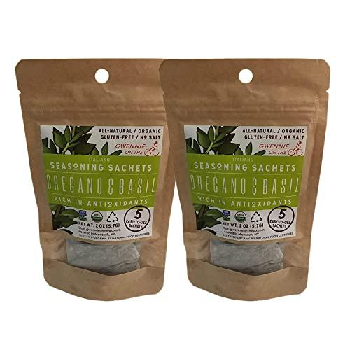 Gwennie on the GO Gwennie on the GO – Seasoning Sachets | Oregano & Basil | Certified Organic | Gluten- Free | Resealable Pouch | Seasoning Mix Packets for Soups & Sauces | 2 Pack | 2oz