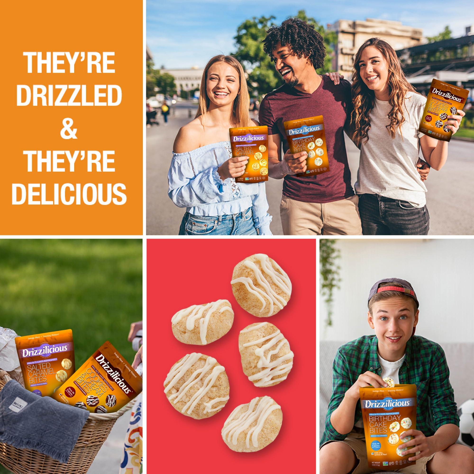 Drizzilicious Drizzilicious Mini Rice Cakes Cinnamon Swirl - Rice Crisps, Healthy Snack for Adults and Kids, Flavored Rice Cakes, Vegan, Gluten Free, Allergen Free, Only 90 Calories Per Serving - 4 oz (Pack of 1)