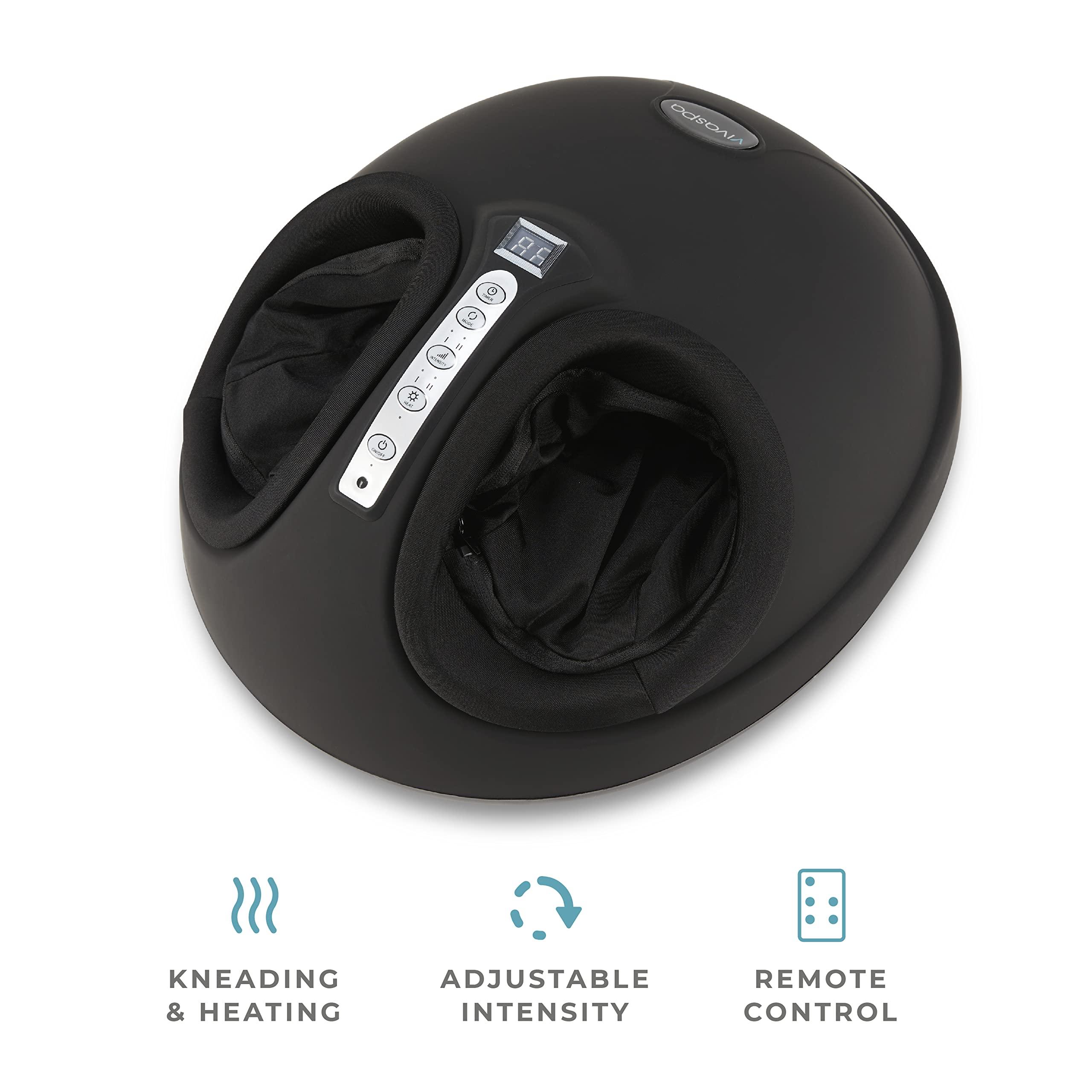 Vivitar Vivaspa Air Pressure Foot Massager with Heat and Remote Control, Adjustable Feet Massage Machine with 3 Intensity Levels, Deep Kneading and Rolling for Home or Office Use