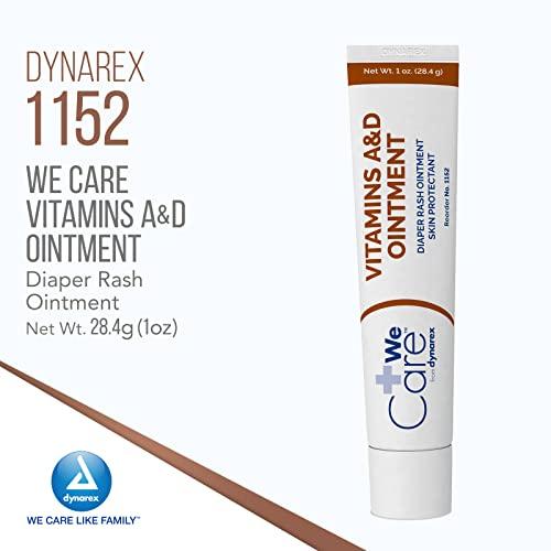 Dynarex Dynarex Vitamins A & D Ointment, Ointment with Vitamin A and Vitamin D for Body Chaffing, Diaper Rash, Cuts, White, 1 oz. Tube