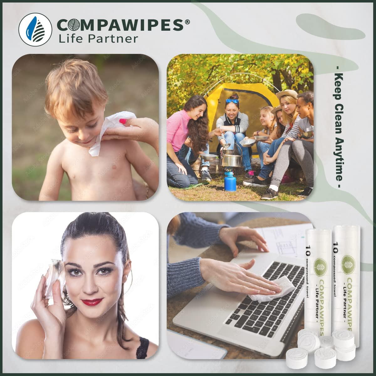 UNKENBO Toilet Paper Tablets Compressed Towels - Reusable Toilet Wipes Camping Toilet Paper Travel Wipes Coin Tissues Survival Toilet Paper (100)