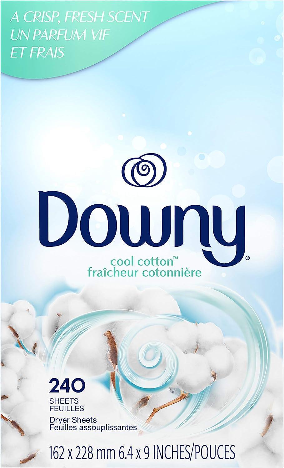 Downy Downy Dryer Sheets Laundry Fabric Softener, Cool Cotton, 240 Count