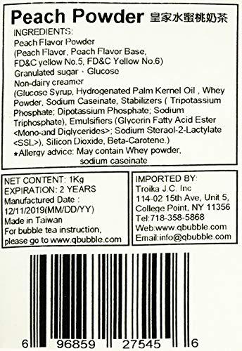 Qbubble Qbubble Tea Powder, Peach, 2.2 Pound