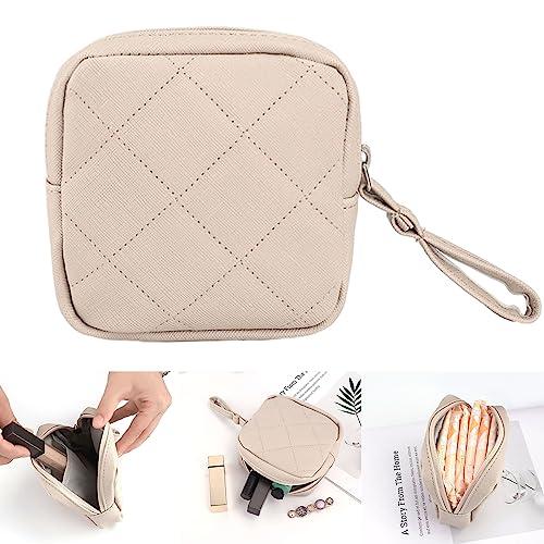 staol staol Storage Bag, Portable Sanitary Pad Bag Reusable Napkin Storage Organizer for Women Pad Pouch Bags Makeup Organizer, Khaki