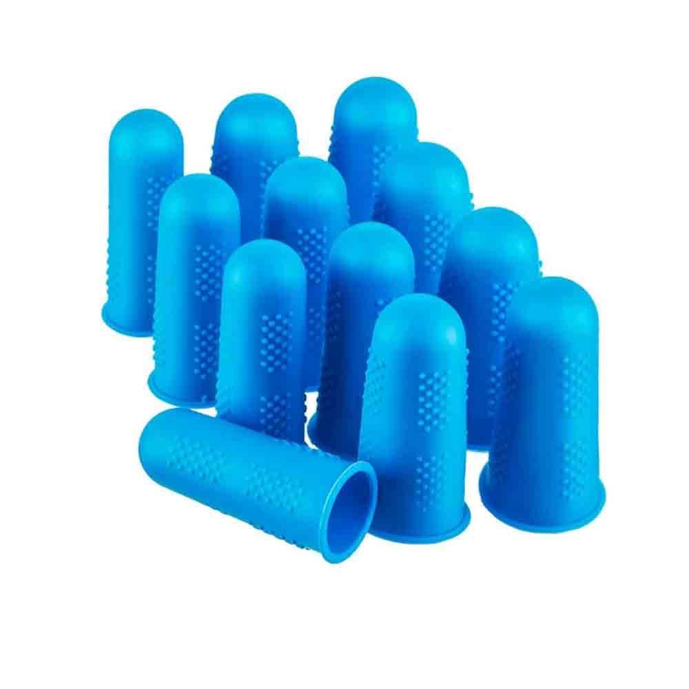 TOOLSTAR Finger Protectors 5 pcs Silicone Finger Protector Finger Cover Caps Anti-Cut Heat Resistant Anti-Slip Fingers Cover for Chopping, Sewing, Wax, Hot Glue (Green)