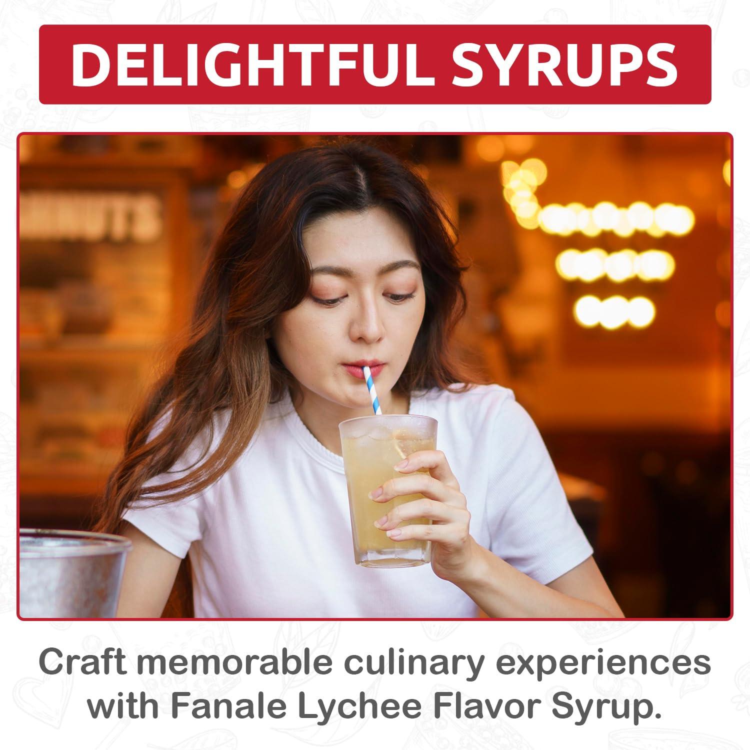 Fanale Fanale Premium Flavoring Concentrated Syrup for Bubble Tea 11 lb | Lychee Flavor Syrup | for Boba Tea, Smoothies, Slushes, Desserts | 11lb | Pack of 4 | SRP050