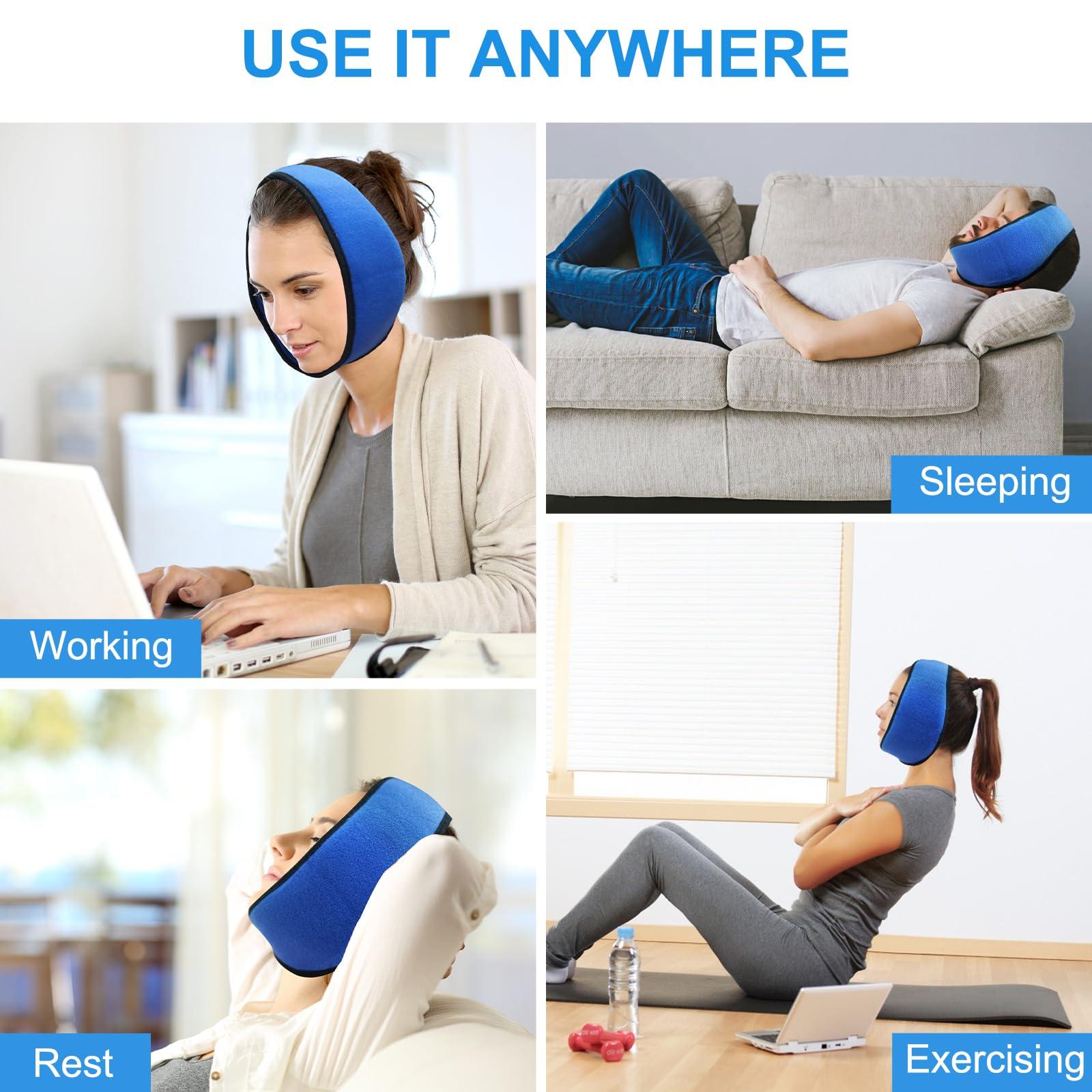 WORLD-BIO Face Ice Pack Wrap for TMJ, Wisdom Teeth, WORLD-BIO Jaw Wrap with 4 Reusable Hot Cold Therapy Gel Packs for Head, Chin, Oral and Facial Surgery, Pain Relief for Swelling, Injuries, Dental Implants