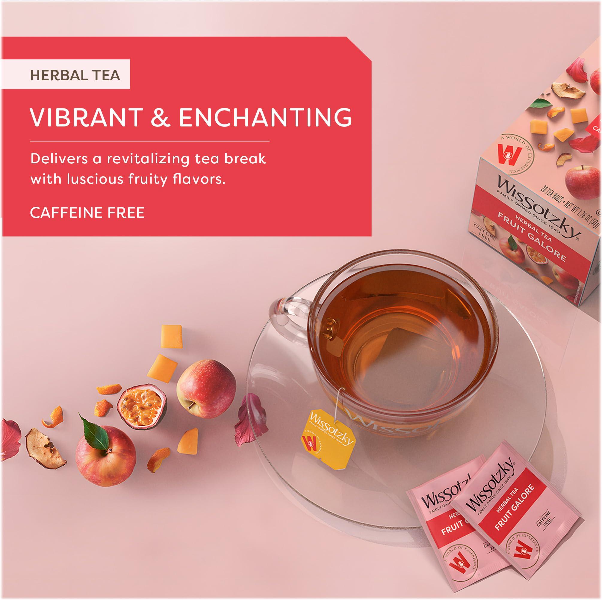 Wissotzky Tea Wissotzky Fruit Galore Herbal Tea (6 Pack - 120 Tea Bags | Caffeine Free Tea | Antioxidant Rich | Fruity Blend | Herbal Tea Bags