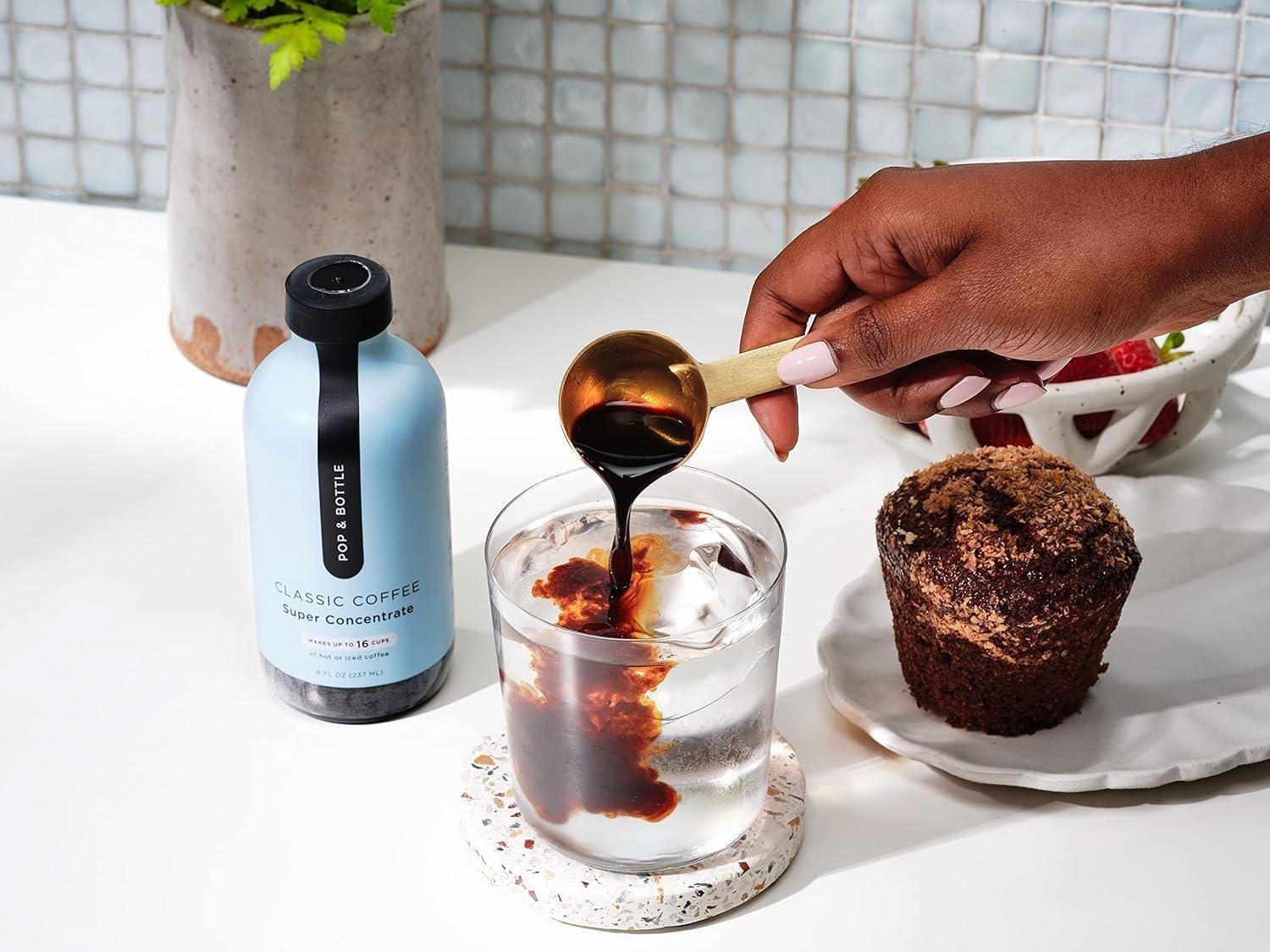 Pop & Bottle Pop & Bottle Coffee Concentrate - Organic Cold Brew Concentrate, Iced Coffee Concentrate Liquid for Instant Ice Coffee & Cold Brew, Dairy Free, Makes Up to 16 Cups - Classic, 8 Fl Oz (2 Pack)