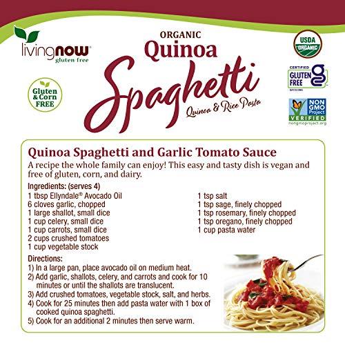 NOW NOW Foods, Organic Quinoa Spaghetti, Gluten-Free, Corn-Free, Non-GMO, Quinoa and Rice Pasta, 8-Ounce (Pack of 3)