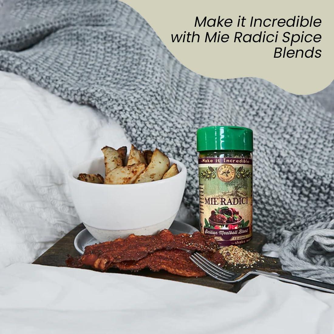 Mie Radici Mie Radici Variety Pack of Spices Blends - Fresh Dried Herbs - No Salt or Chemicals Added - Comes in Various Flavors | Original Sicilian Spice, Award Winning Pizza Blend, Sicilian Meatball Blend (Lemon Basil + Meatball + Sicilian + Pizza Sauce)