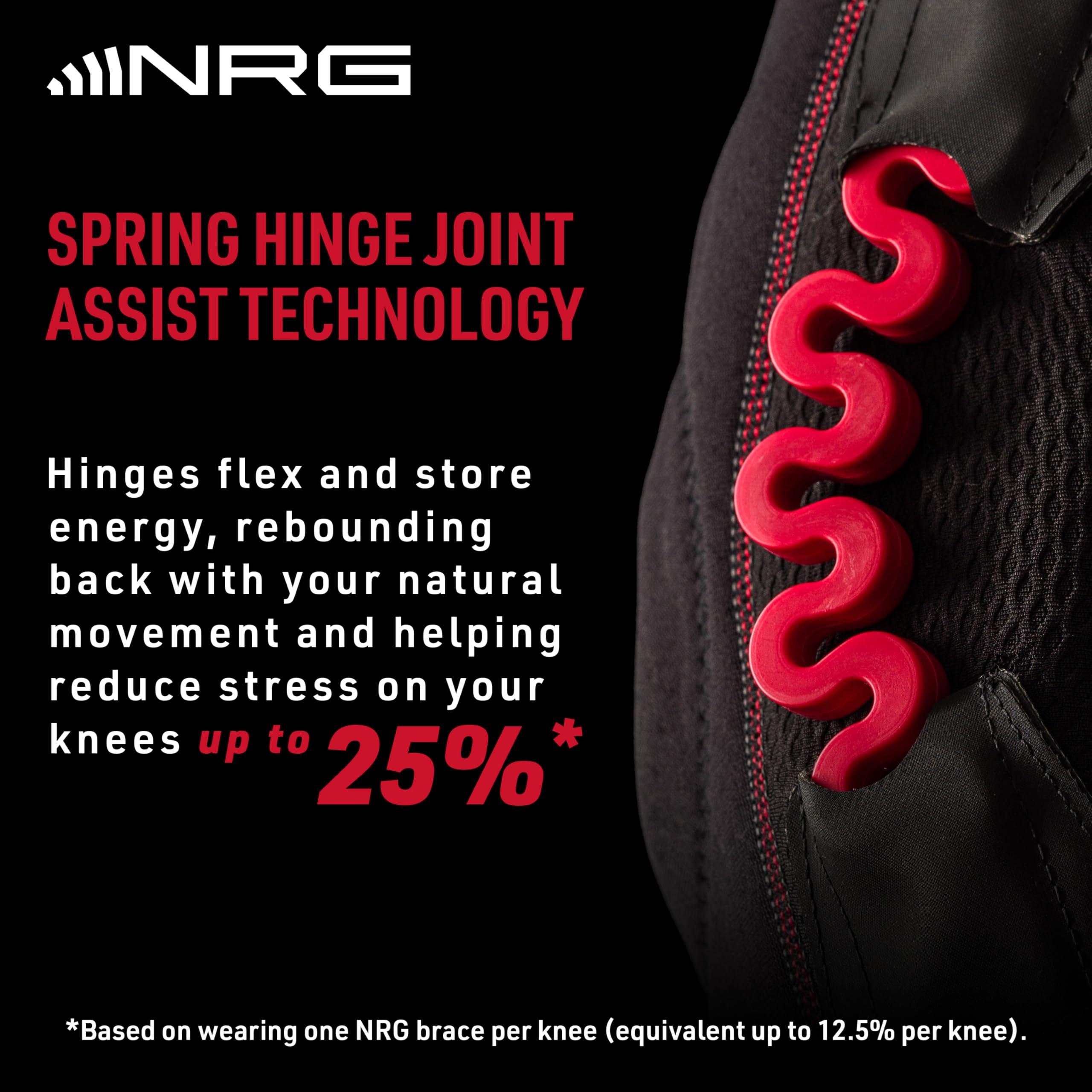 McDavid McDavid NRG Max Support Knee Brace, Compression Brace w/Spring Hinges for Injury Recovery, Pain, Fits Right or Left Leg