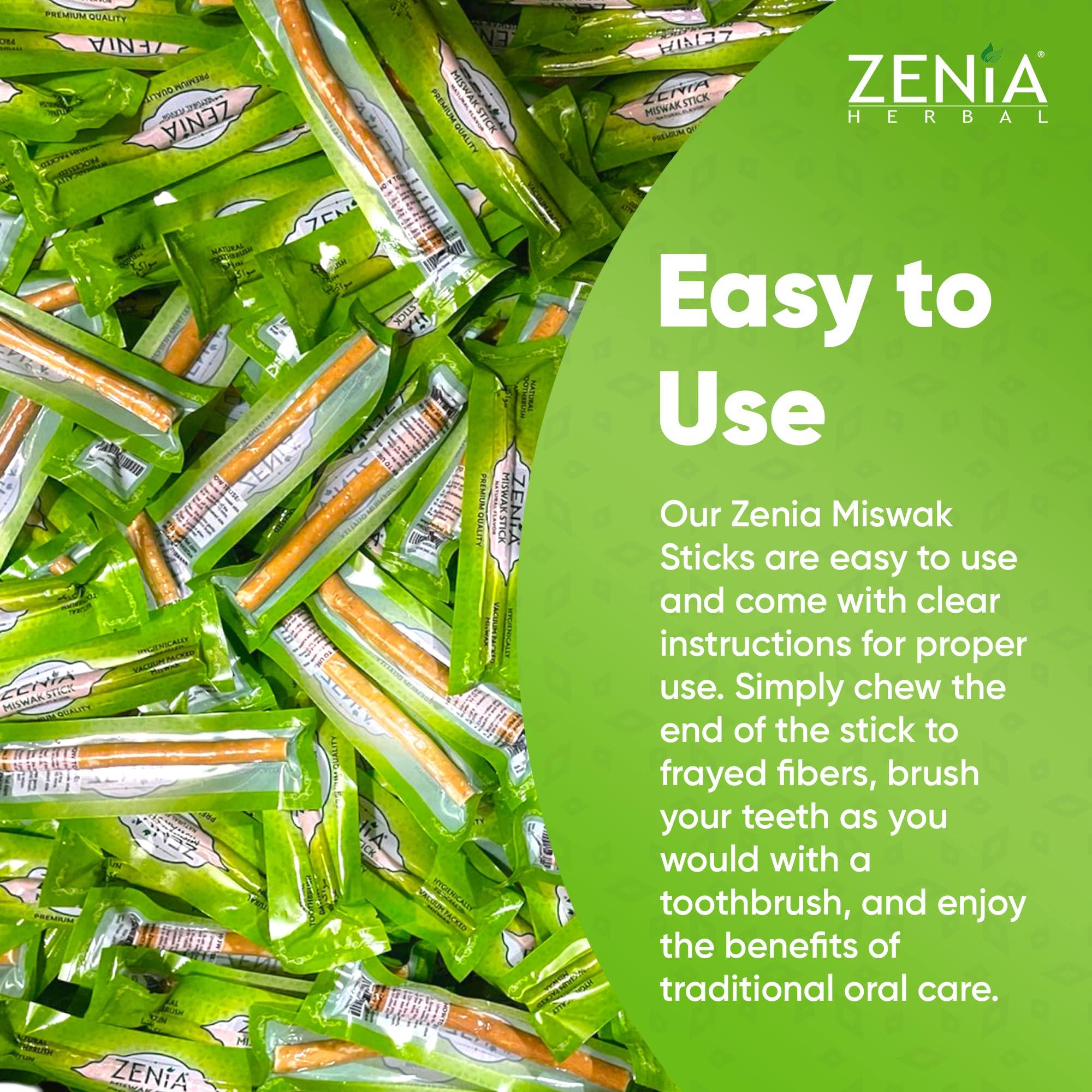 Zenia Zenia Sewak Natural Miswak Toothbrush - Vacuum Sealed Natural Flavor Traditional Peelu Toothbrush Stick - for Healthy Gums, Teeth, and Fresher Breath (Pack of 12)