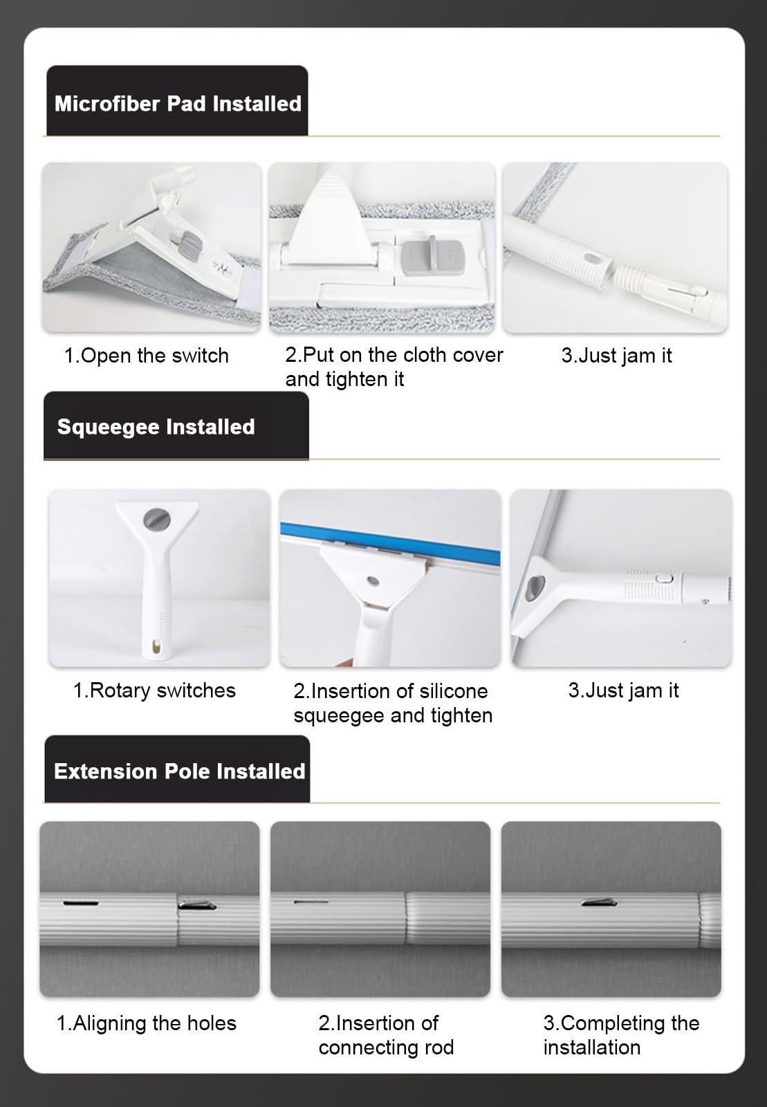 AMUFJJ AMUFJJ Extra Long Window Cleaning Pole, 16 20 25 Feet 30 35 40 FT Window Washing Kit for Malls/Apartment, Glass Cleaner Tool for Tiles/Shower Glass Doors(Length 7.7m/25.3ft)