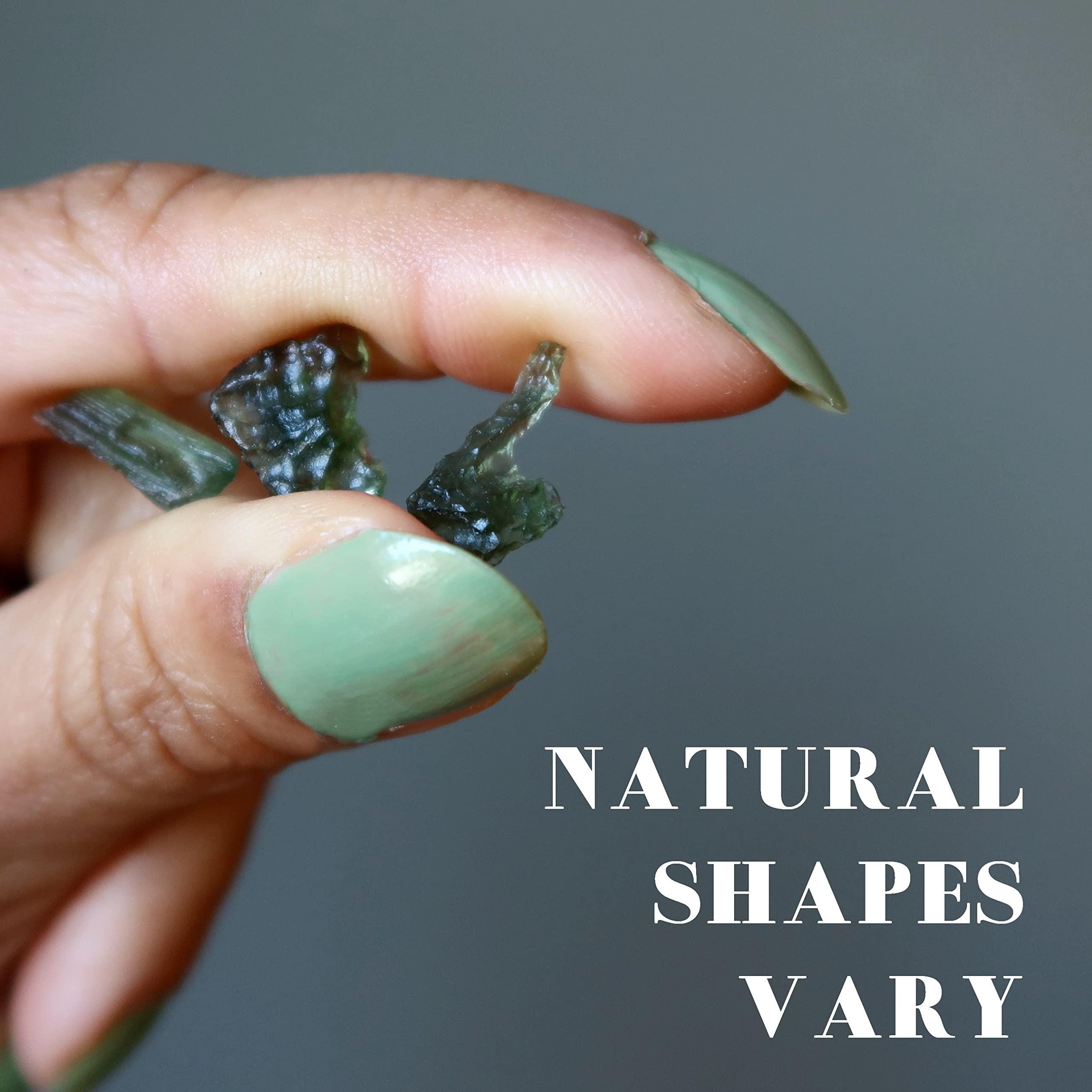 Satin Crystals Satin Crystals Moldavite Mini Tiny Real Green Gemstone Tektite Single