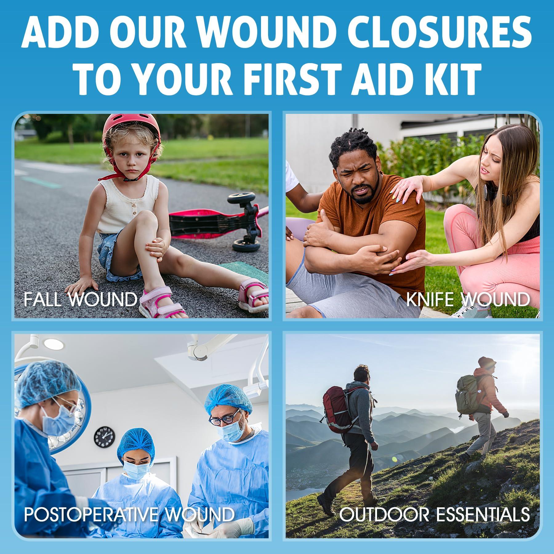 SEABIRD Zip Stitch Wound Closure Kit, Butterfly Bandages,Quick Clot for Easy Use, Surgical Quality,Emergency Laceration Closures Strips, Suture-Free Surgical Repairment, First Aid Wound Care (Yellow, 6)