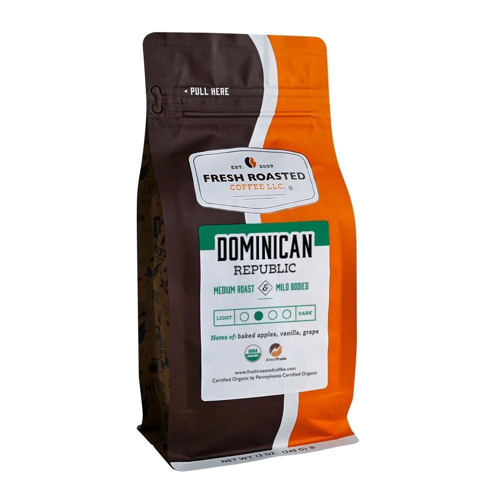 Fresh Roasted Coffee Fresh Roasted Coffee, Organic Dominican Republic, 12 oz, Medium Roast, Kosher, Ground