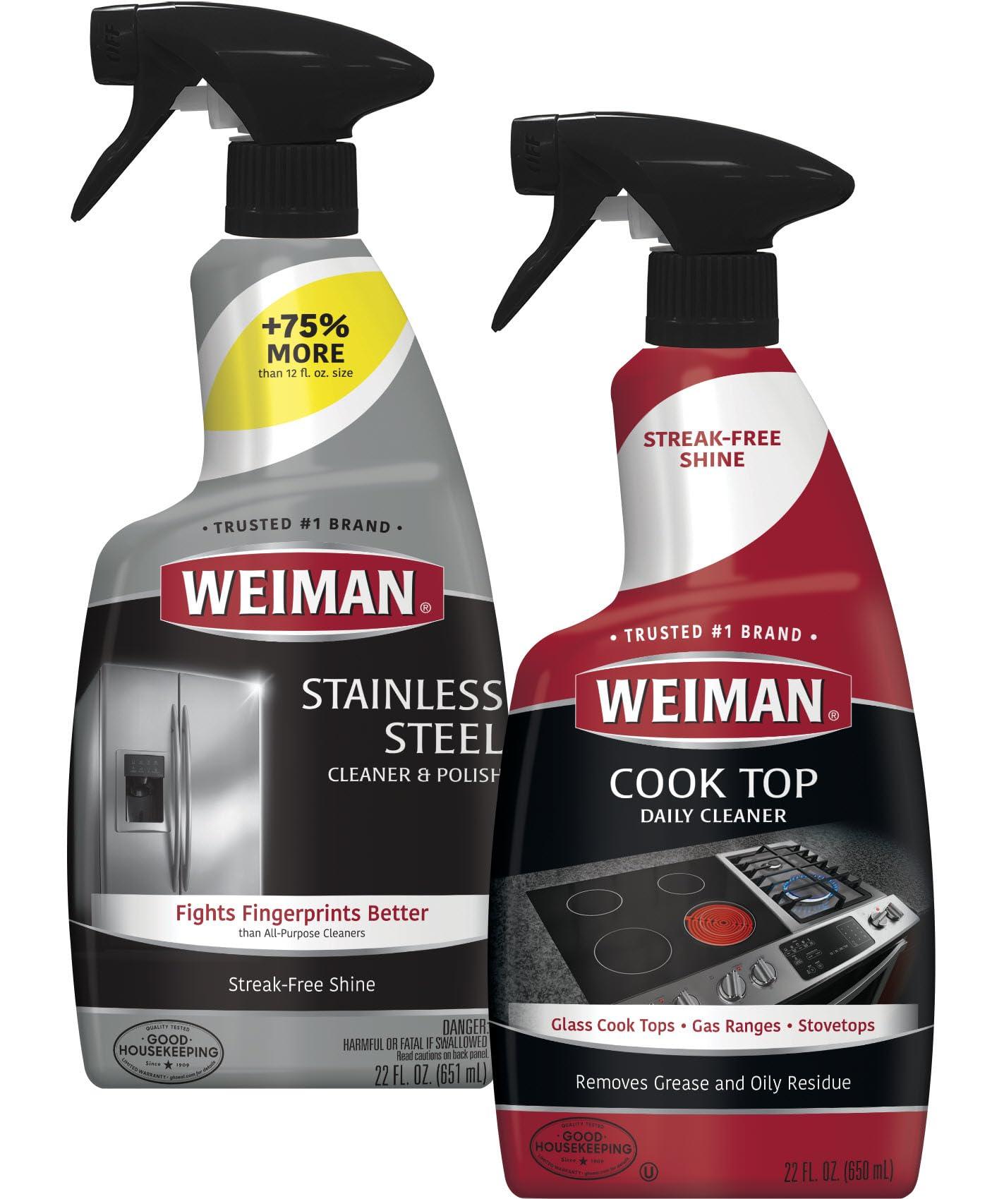 Weiman Weiman Disinfecting Stovetop Cleaner & Stainless Steel Cleaner - 22 Ounce - Daily Appliance Kitchen Cleaning Kit