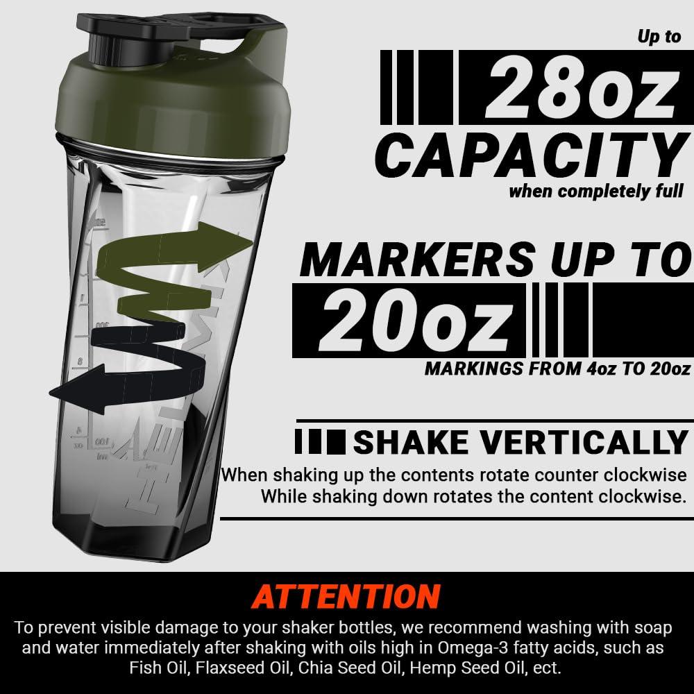 HELIMIX HELIMIX 2.0 Vortex Blender Shaker Bottle Holds upto 28oz | No Blending Ball or Whisk | USA Made | Portable Pre Workout Whey Protein Drink Shaker Cup | Mixes Cocktails Smoothies Shakes | Top Rack Safe