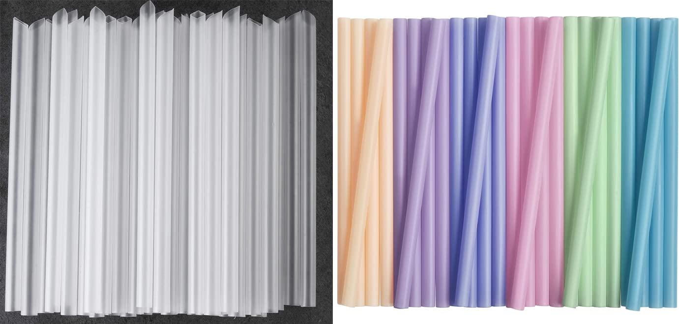 ALINK ALINK 100 Clear Boba Straws + 100 Color Boba Straws