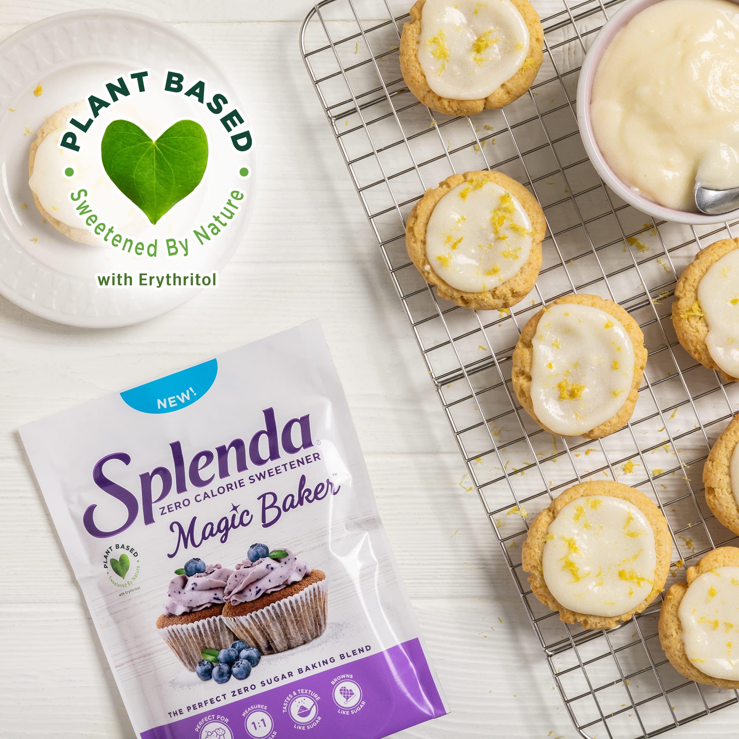 SPLENDA SPLENDA Magic Baker Zero Calorie Plant Based Granulated Baking Blend with Stevia, Erythritol and Allulose – Zero Sugar, Keto Friendly, 1lb (16 oz) Pouch (Pack of 1), White